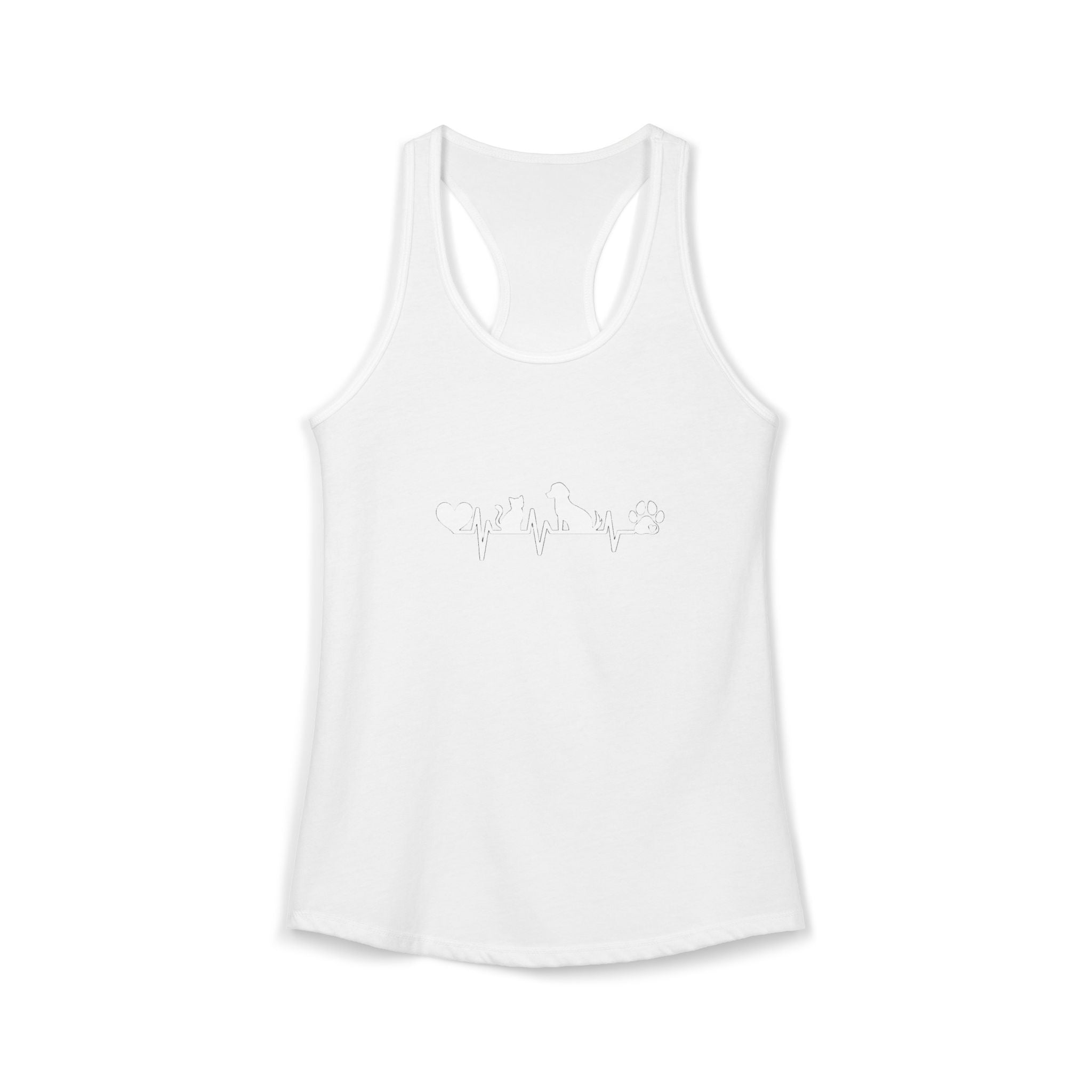Dog-Cat Heartbeat Racerback Tank