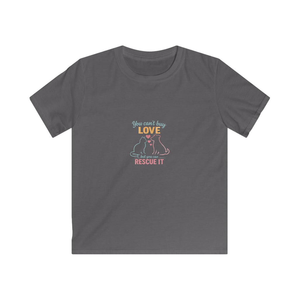 Kids Tee - "You Can't Buy Love, Rescue It" Rescue Dog Graphic