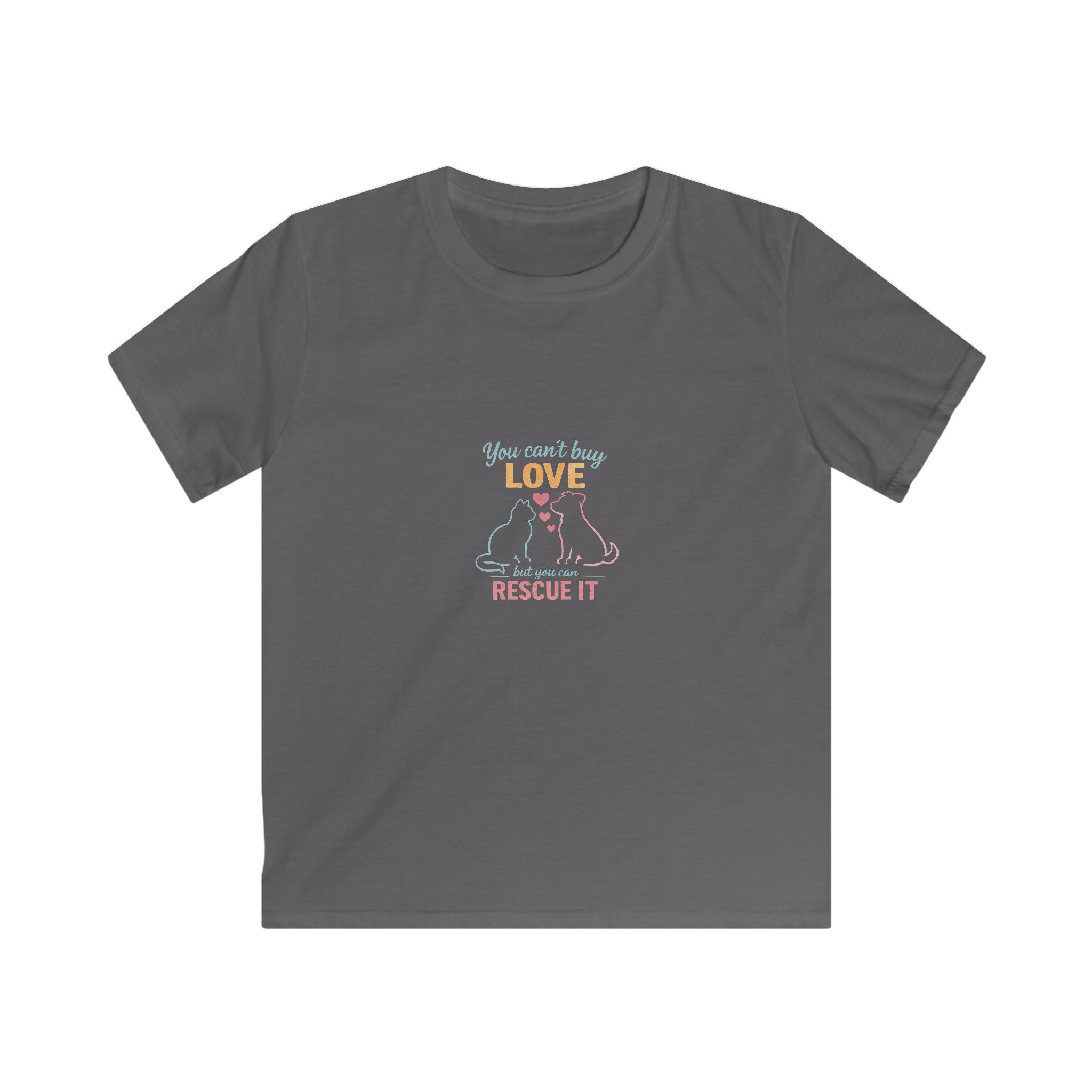 Kids Tee - "You Can't Buy Love, Rescue It" Rescue Dog Graphic