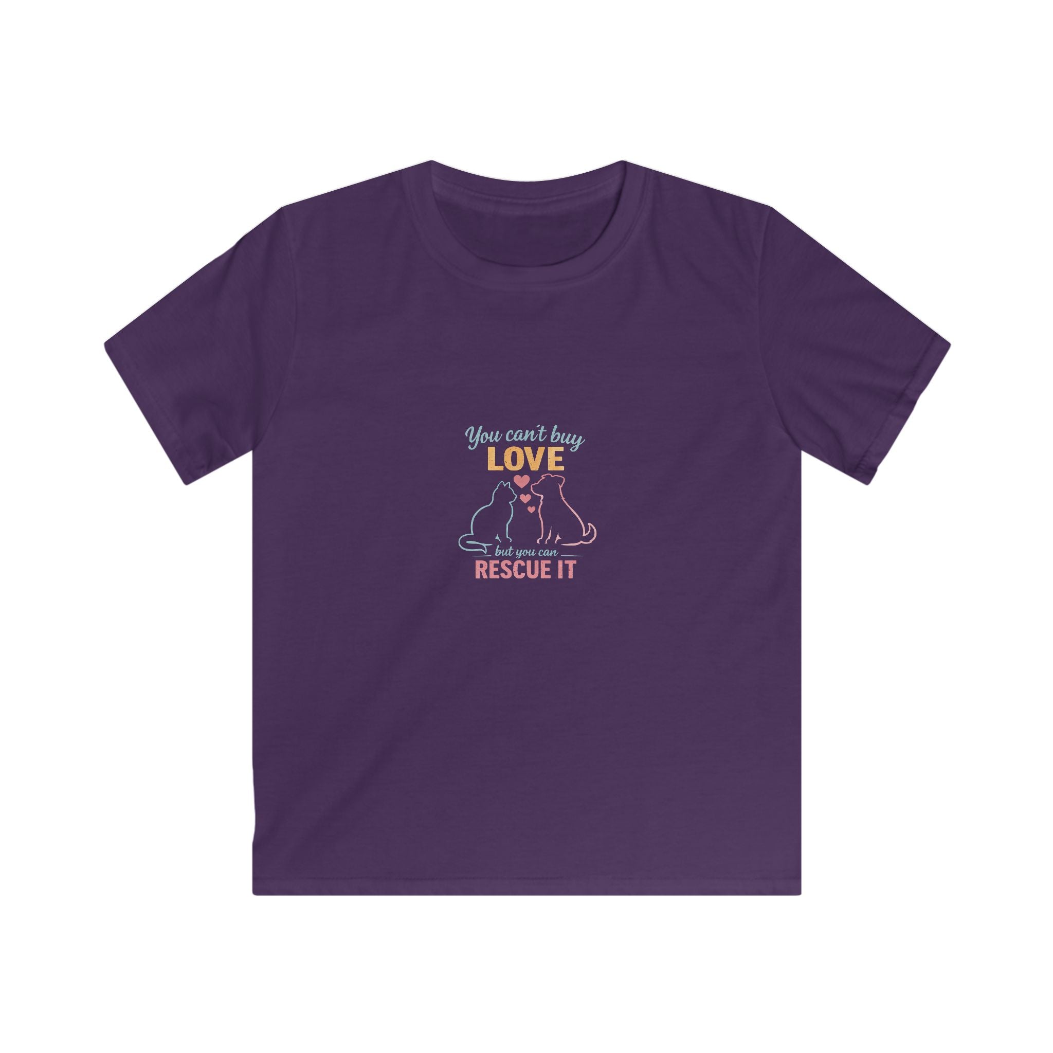 Kids Tee - "You Can't Buy Love, Rescue It" Rescue Dog Graphic