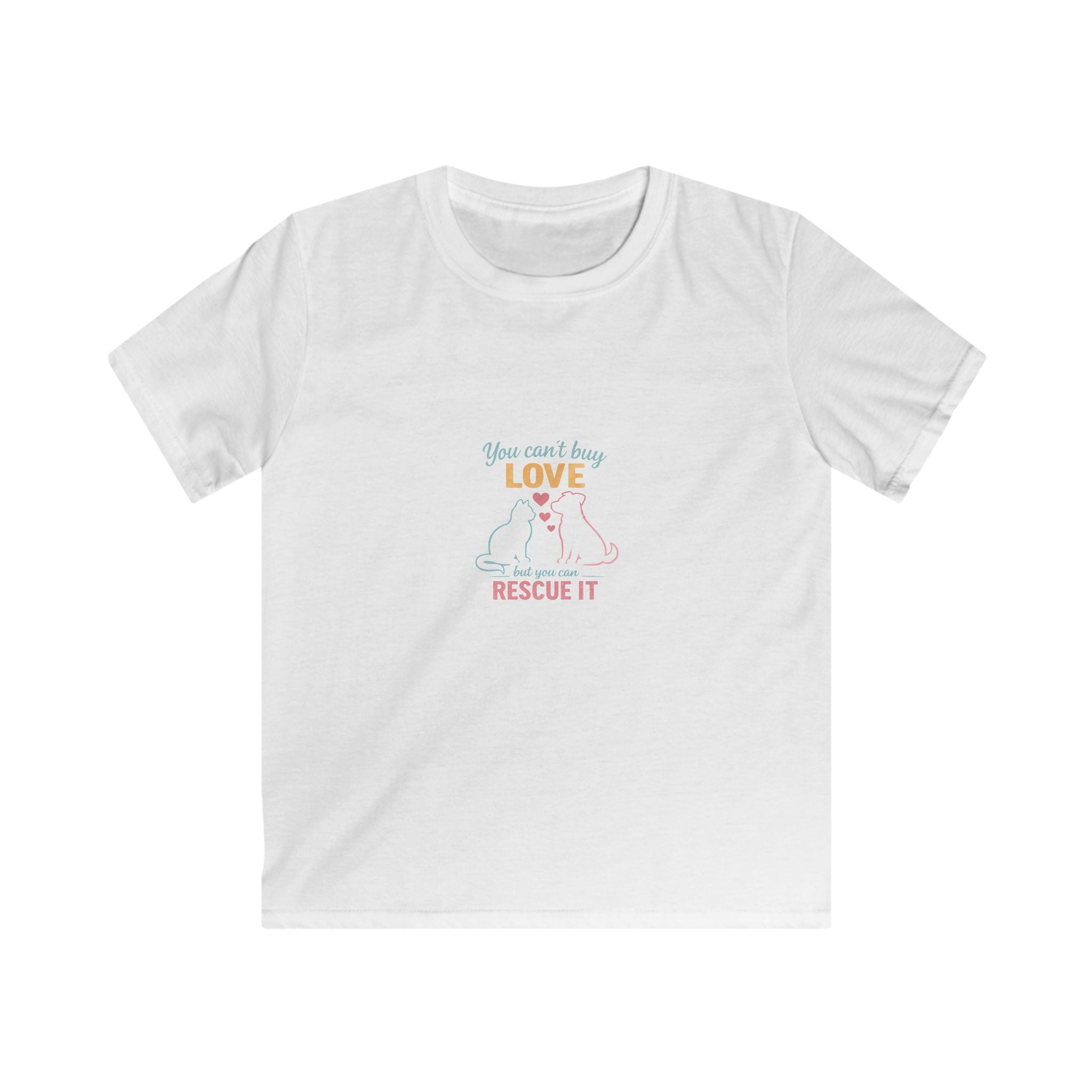 Kids Tee - "You Can't Buy Love, Rescue It" Rescue Dog Graphic