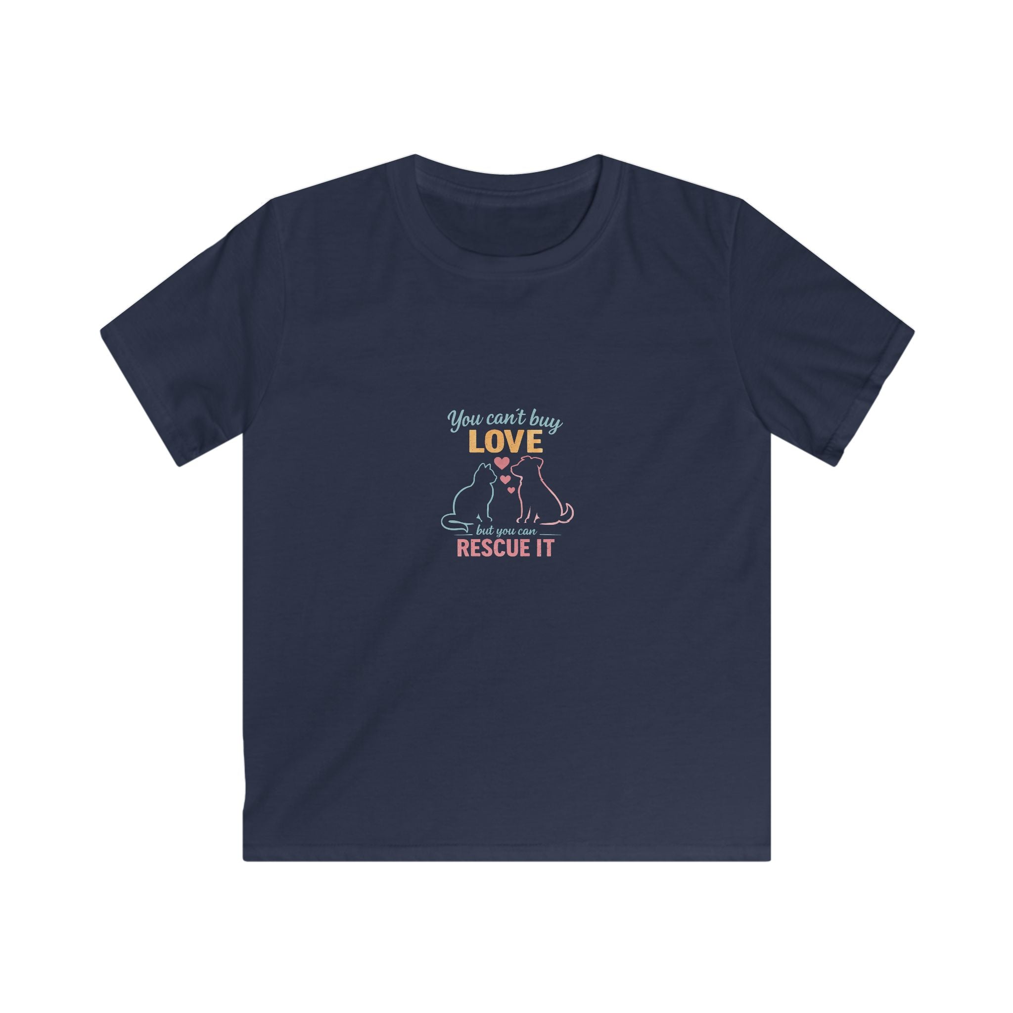 Kids Tee - "You Can't Buy Love, Rescue It" Rescue Dog Graphic