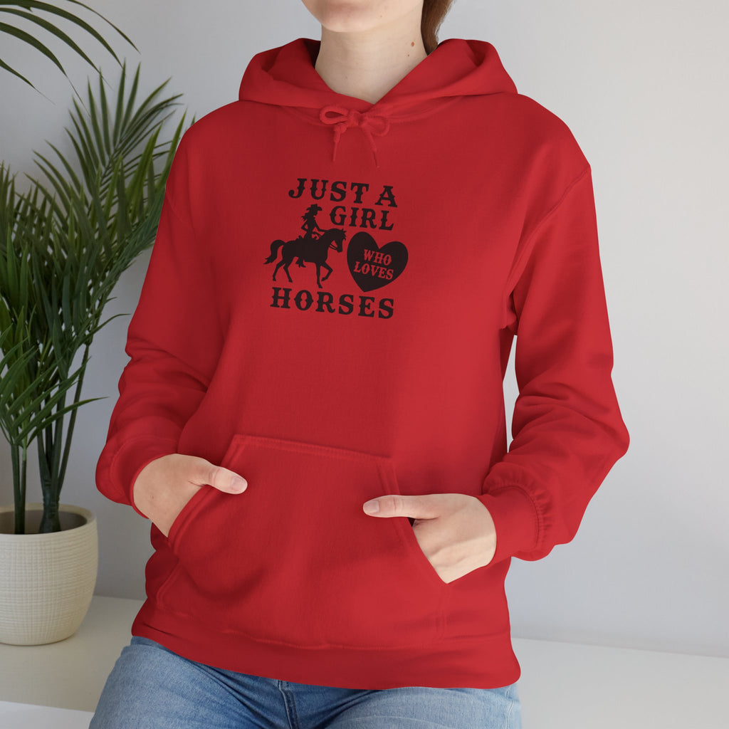 Just a Girl Who Loves Horses Hoodie — Women's Equestrian Sweatshirt