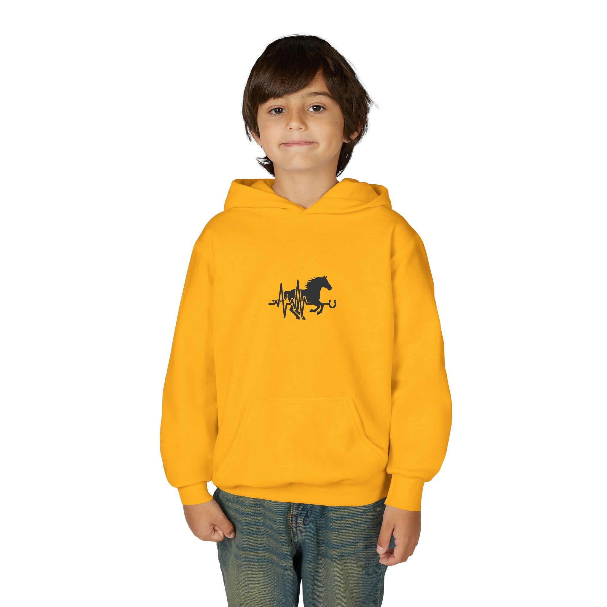 Youth Horse Heartbeat Hoodie - Equestrian Kids Pullover