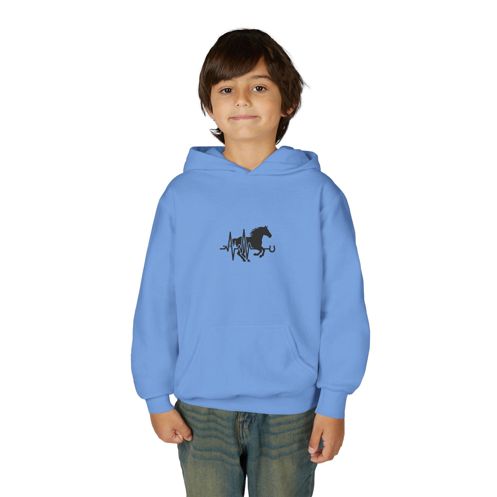 Youth Horse Heartbeat Hoodie - Equestrian Kids Pullover