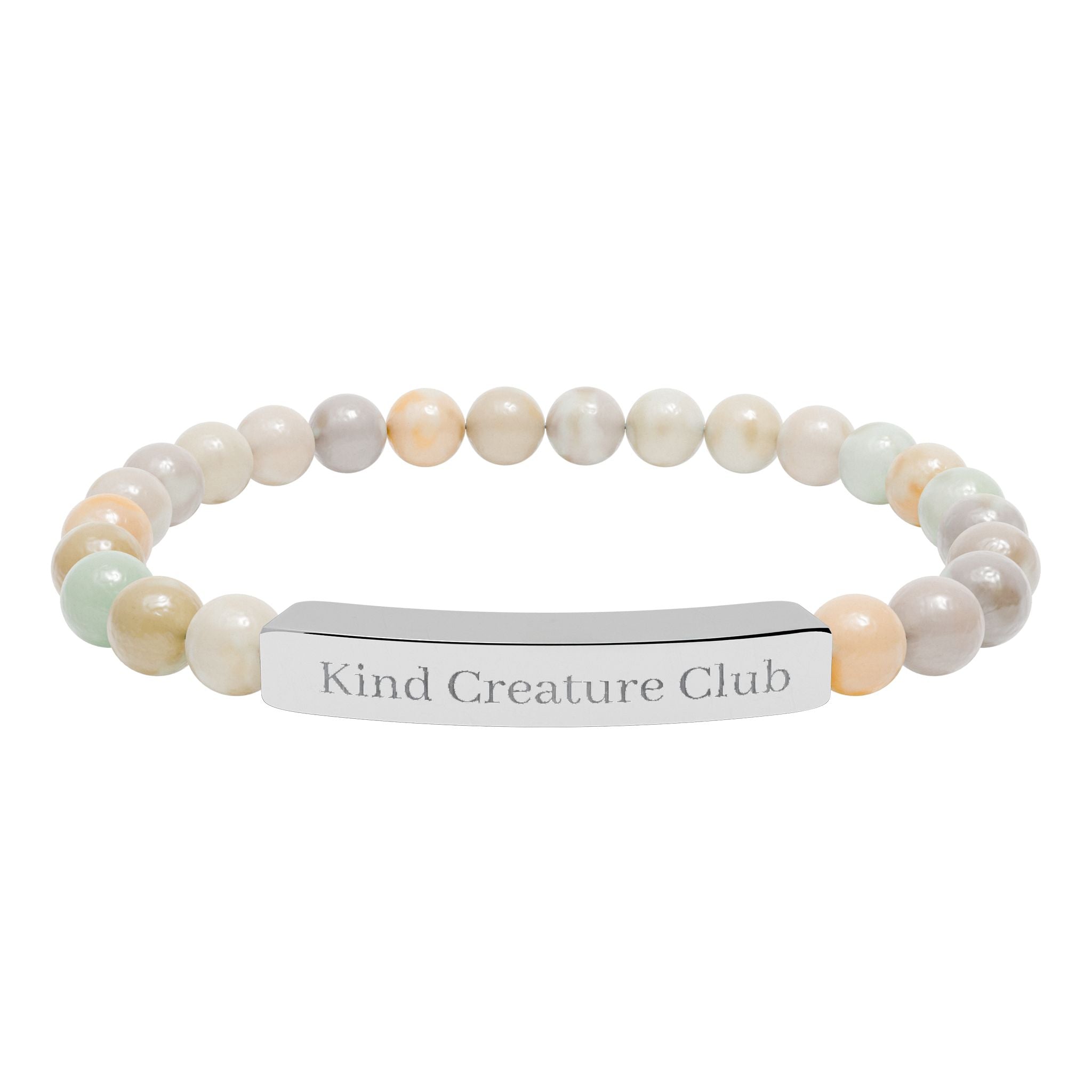 Kind Creature Club Bead Bar Bracelet — Custom Stretch Gemstone Bracelet