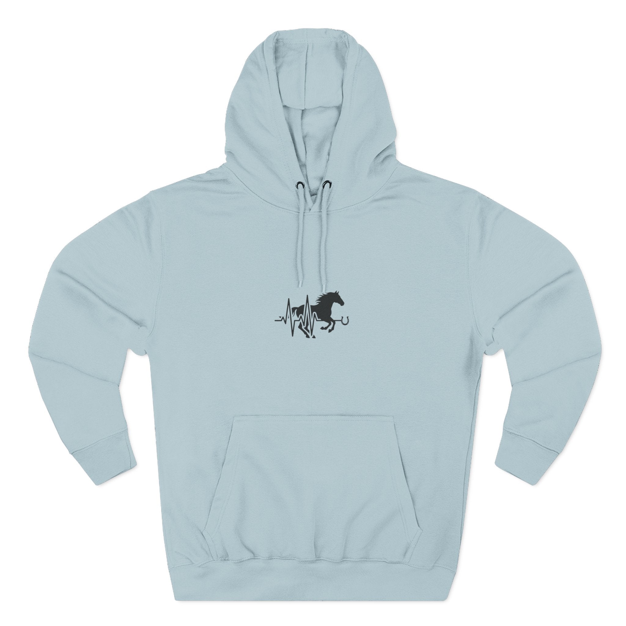 Horse Heartbeat Hoodie — Minimal Equestrian Fleece Pullover