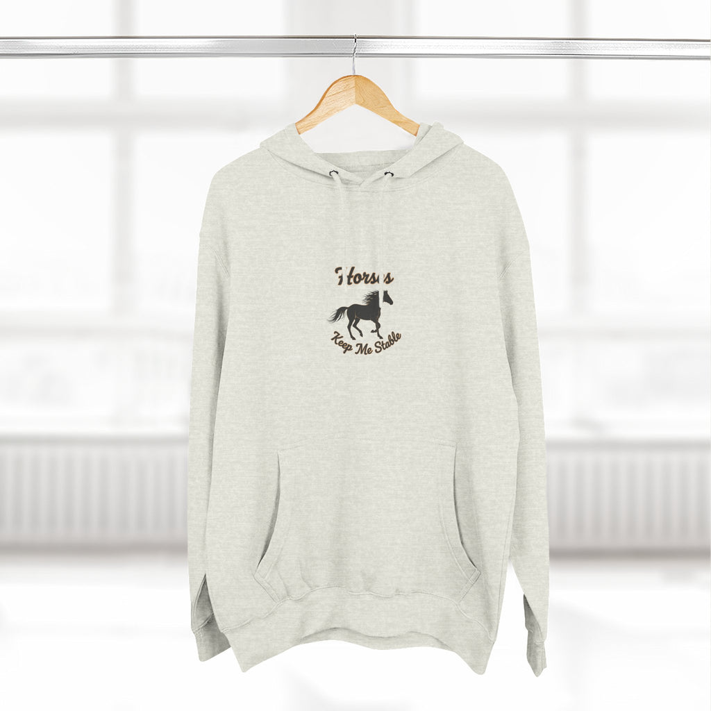 Horse Rescue Hoodie - "Horses Keep Me Stable" Fleece Pullover