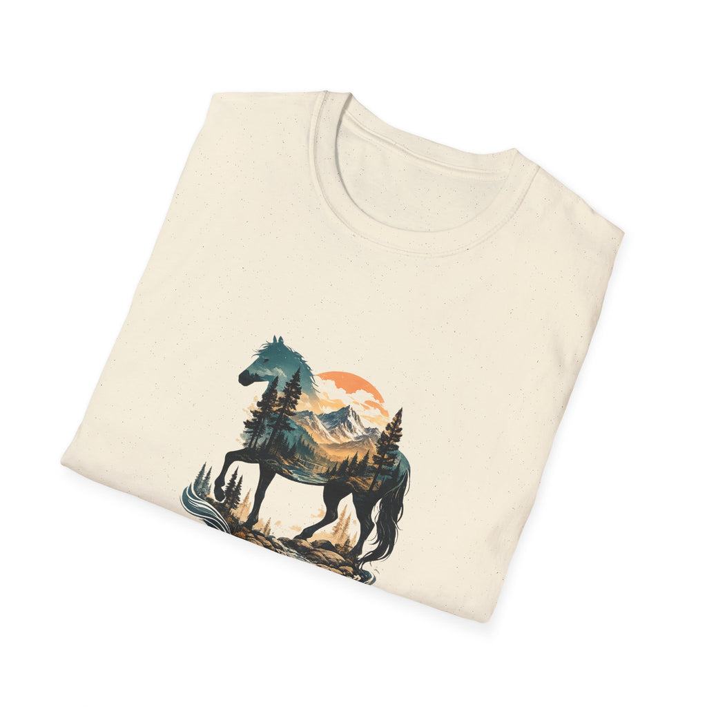 Sunset Mountain Horse T-Shirt — Horse in the Mountains at Sunset Comfy Tee
