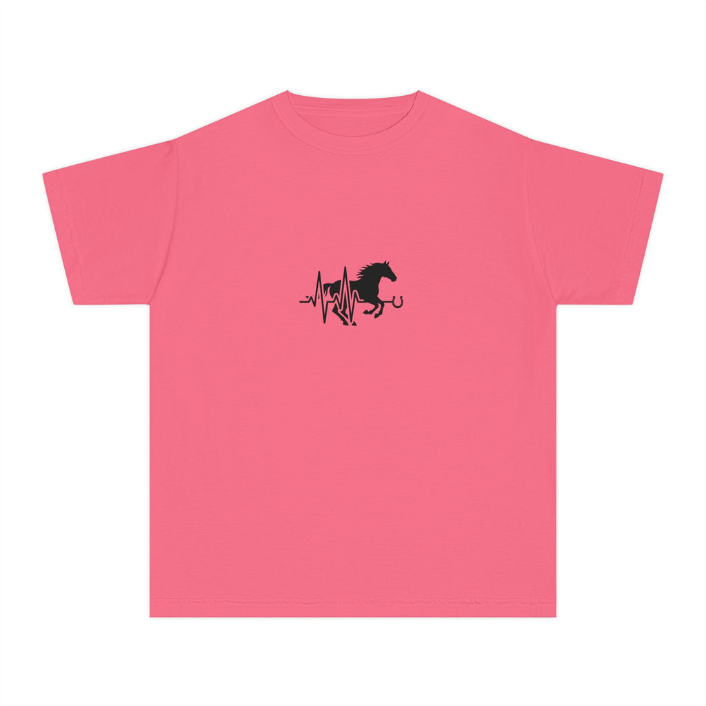 Youth Tee — Horse Heartbeat Silhouette Graphic