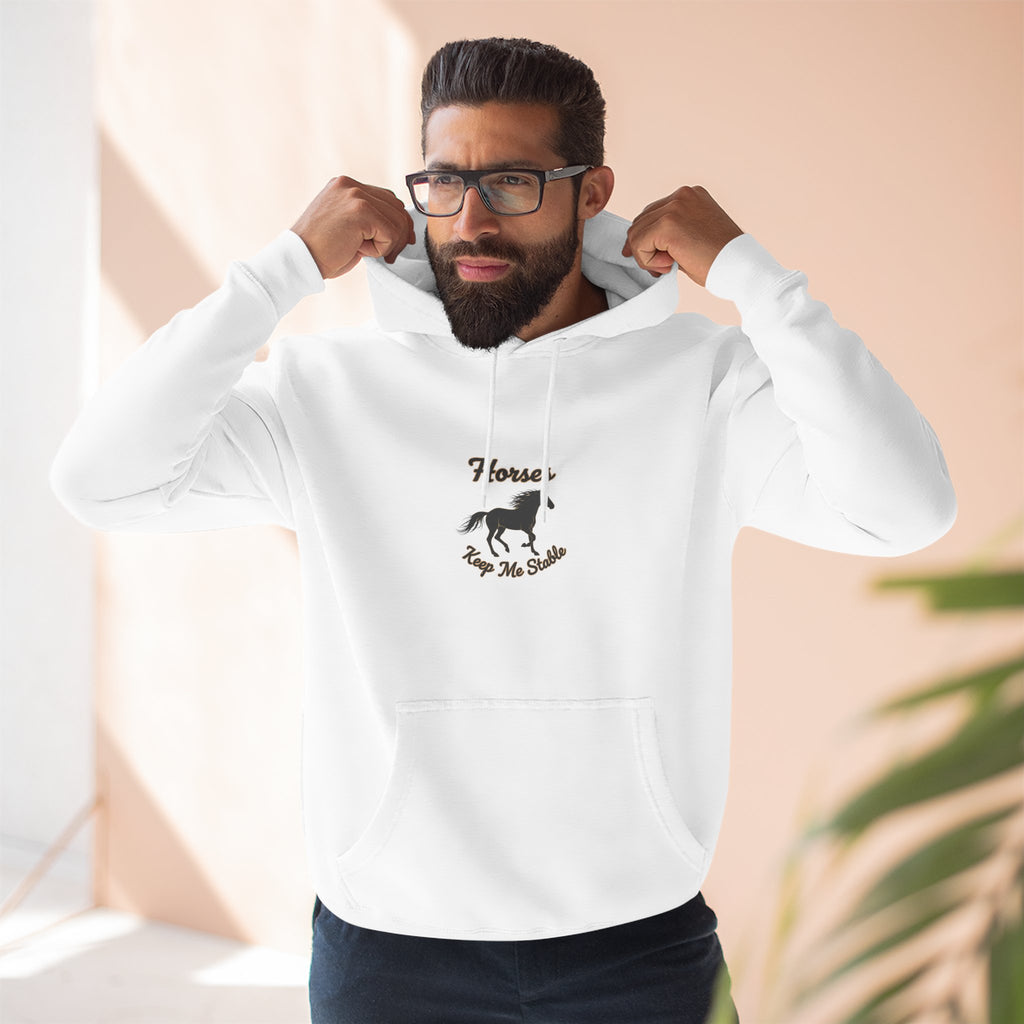 Horse Rescue Hoodie - "Horses Keep Me Stable" Fleece Pullover