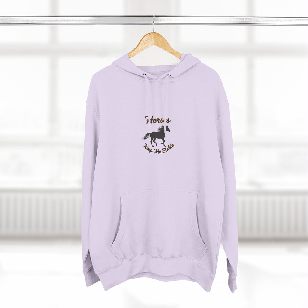 Horse Rescue Hoodie - "Horses Keep Me Stable" Fleece Pullover