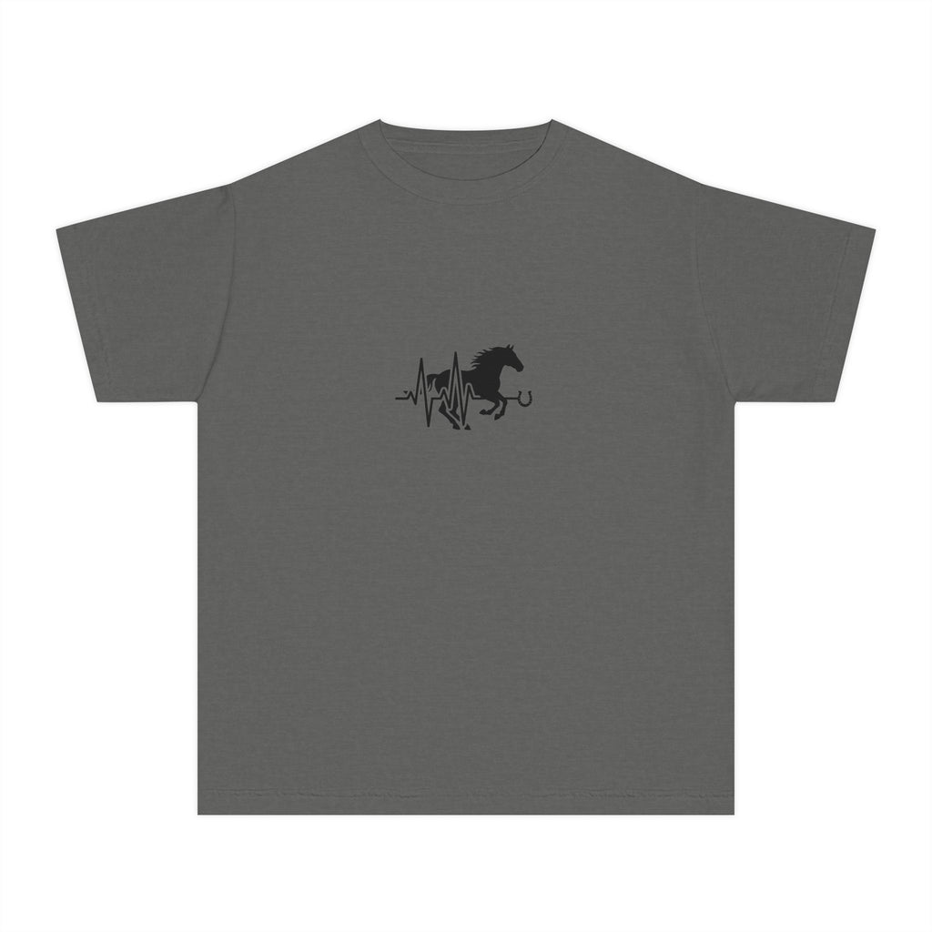 Youth Tee — Horse Heartbeat Silhouette Graphic