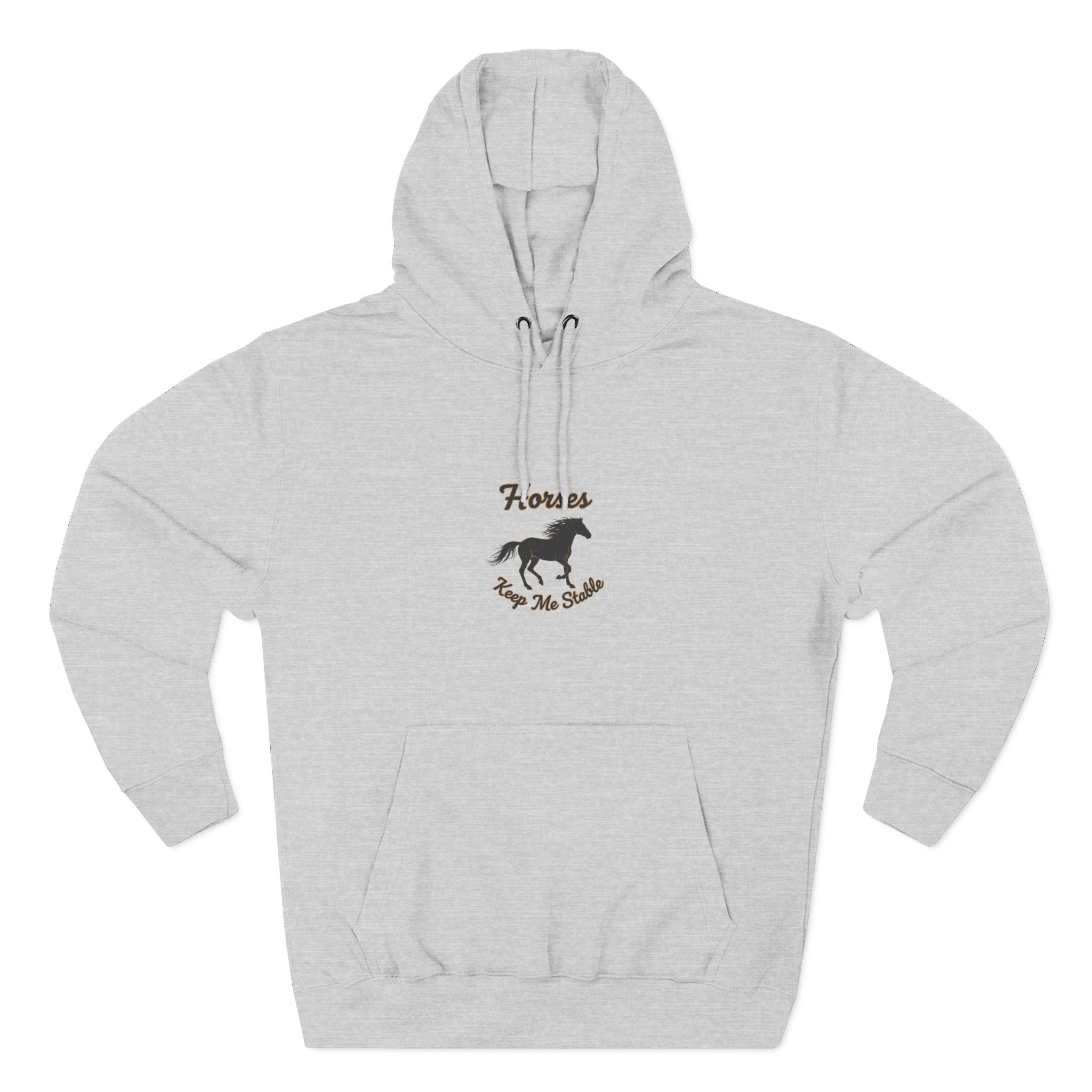 Horse Rescue Hoodie - "Horses Keep Me Stable" Fleece Pullover
