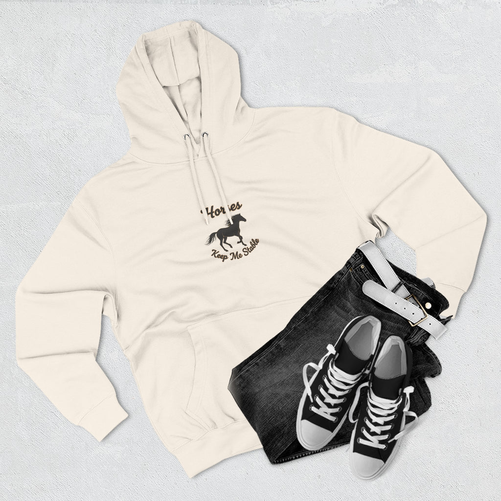 Horse Rescue Hoodie - "Horses Keep Me Stable" Fleece Pullover