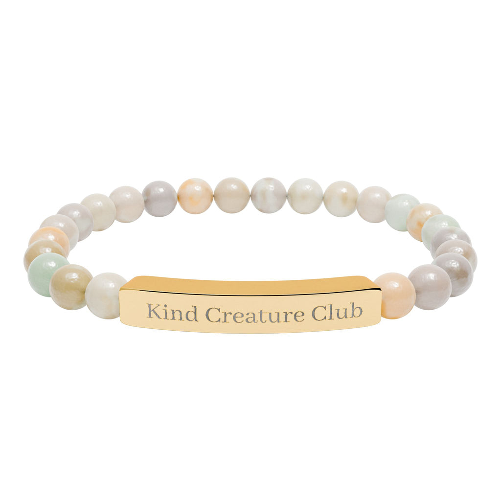 Kind Creature Club Bead Bar Bracelet — Custom Stretch Gemstone Bracelet