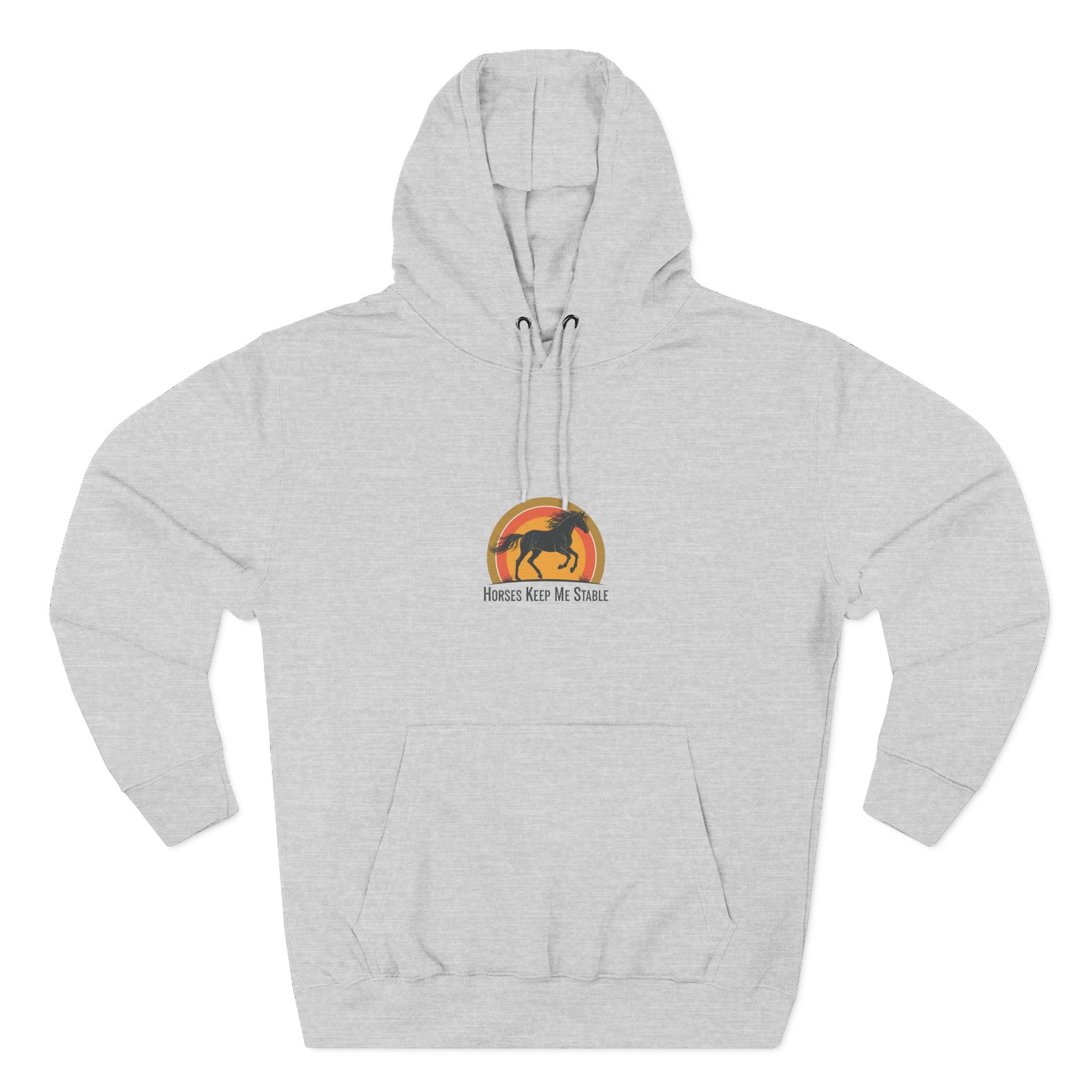 Horse Sunset Hoodie — Retro Equine Graphic Fleece Pullover