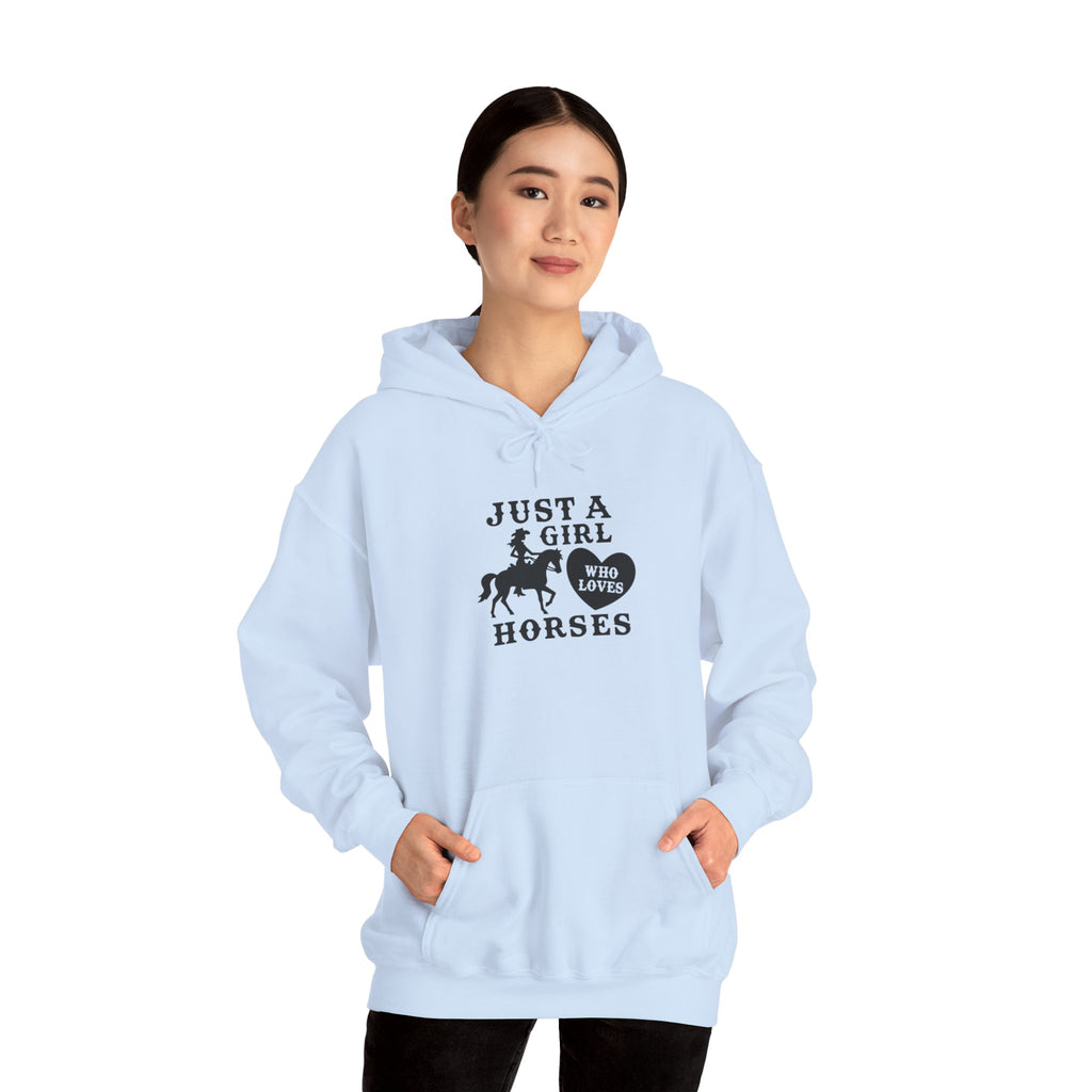 Just a Girl Who Loves Horses Hoodie — Women's Equestrian Sweatshirt