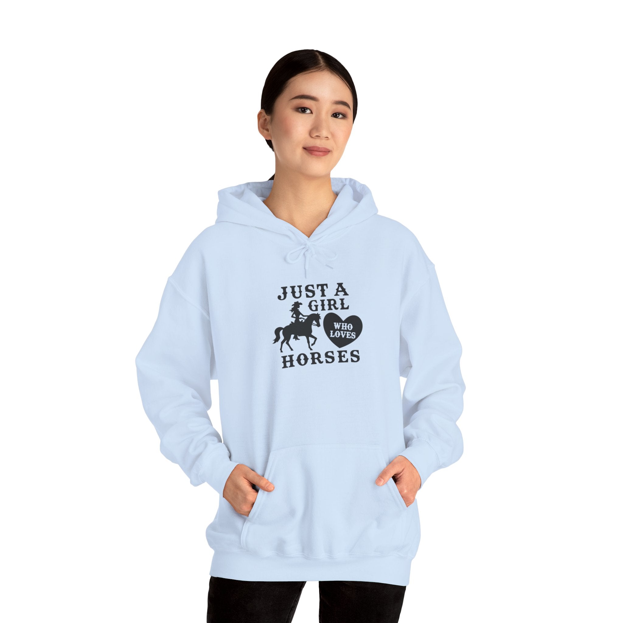Just a Girl Who Loves Horses Hoodie — Women's Equestrian Sweatshirt