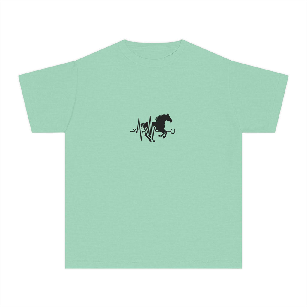 Youth Tee — Horse Heartbeat Silhouette Graphic
