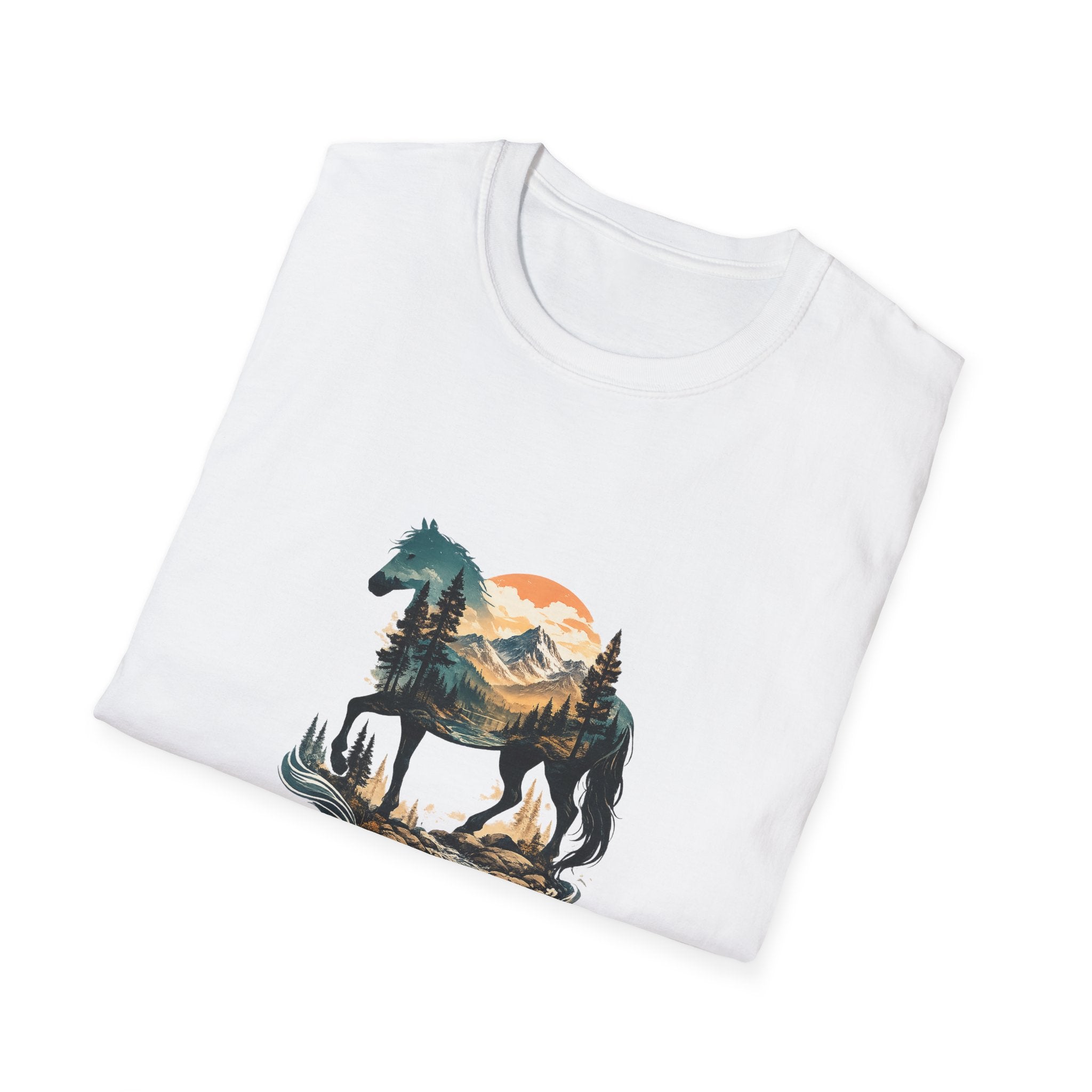 Sunset Mountain Horse T-Shirt — Horse in the Mountains at Sunset Comfy Tee