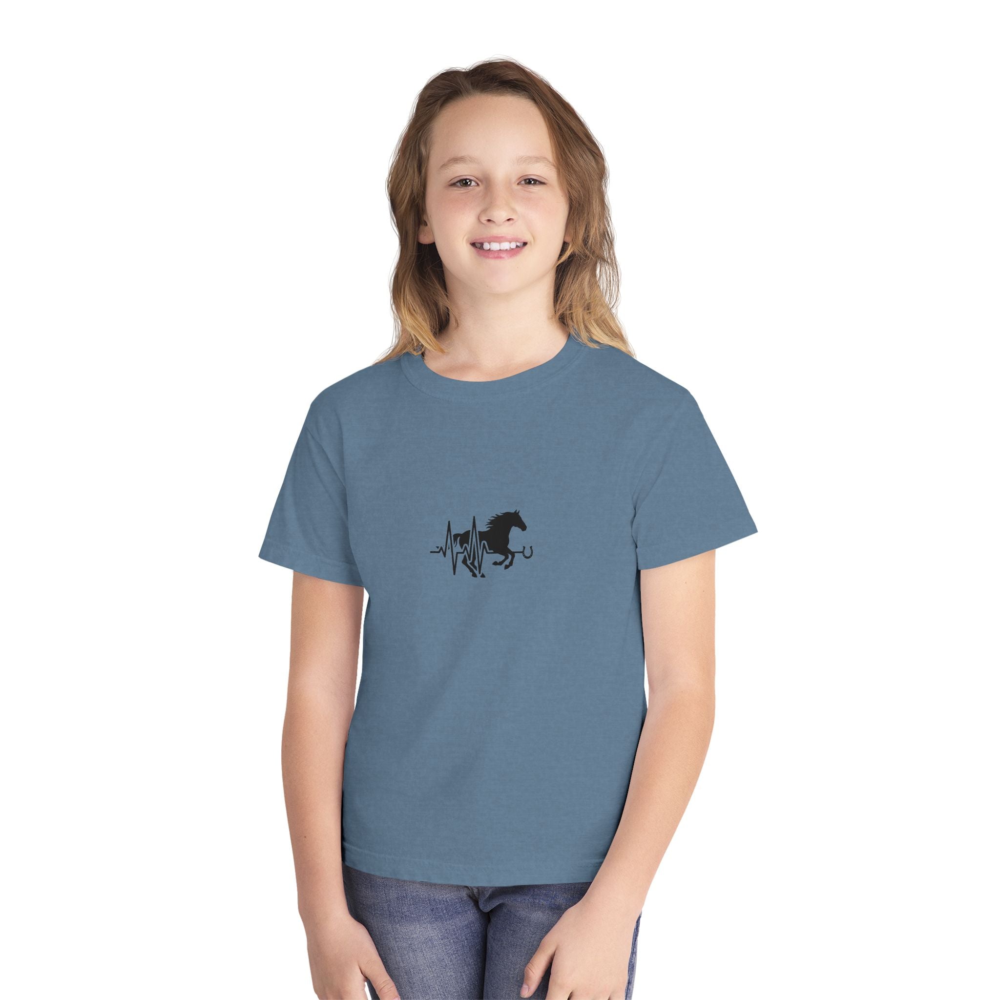 Youth Tee — Horse Heartbeat Silhouette Graphic