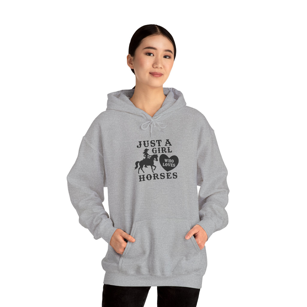 Just a Girl Who Loves Horses Hoodie — Women's Equestrian Sweatshirt