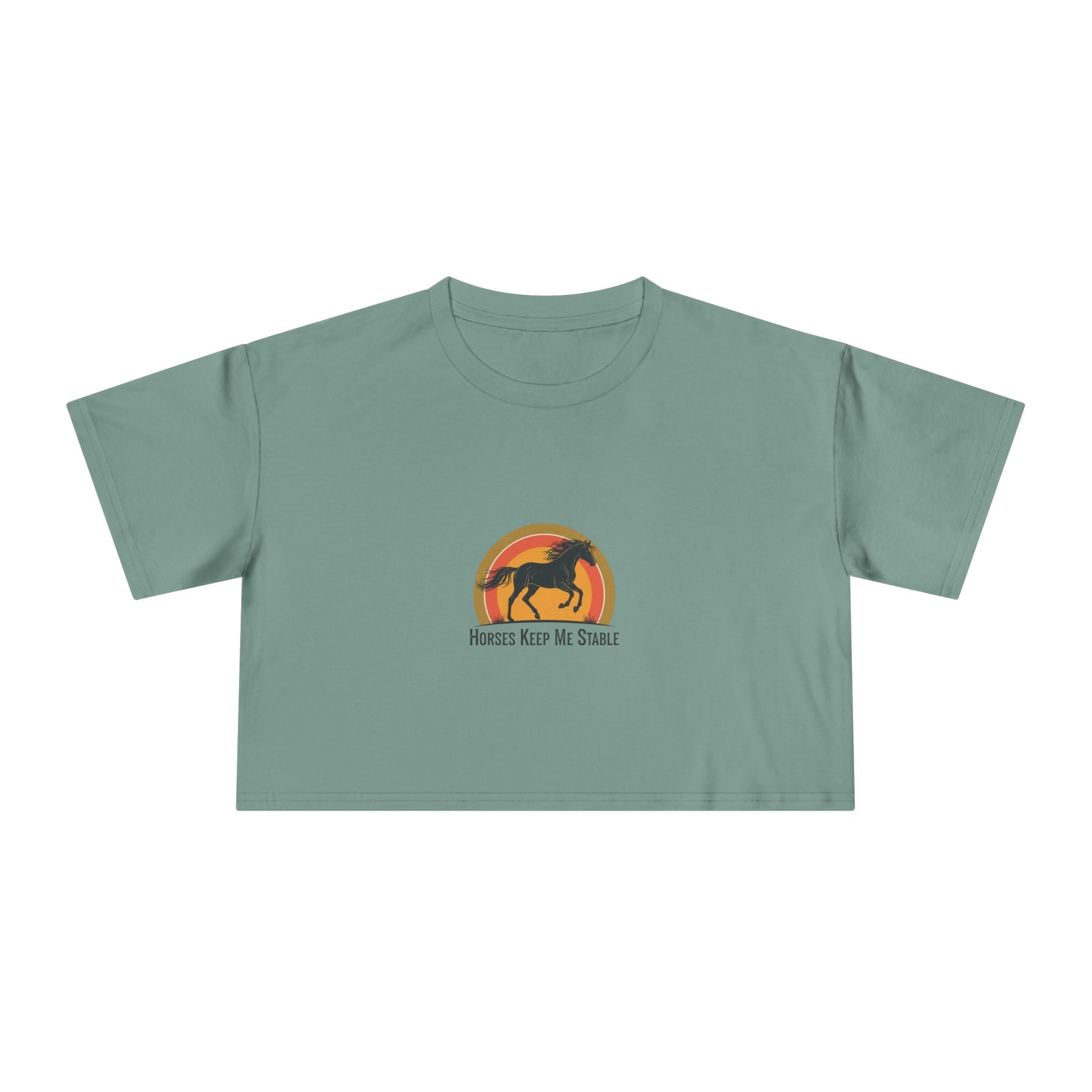 Vintage Sunset Horse- Crop Top Tee
