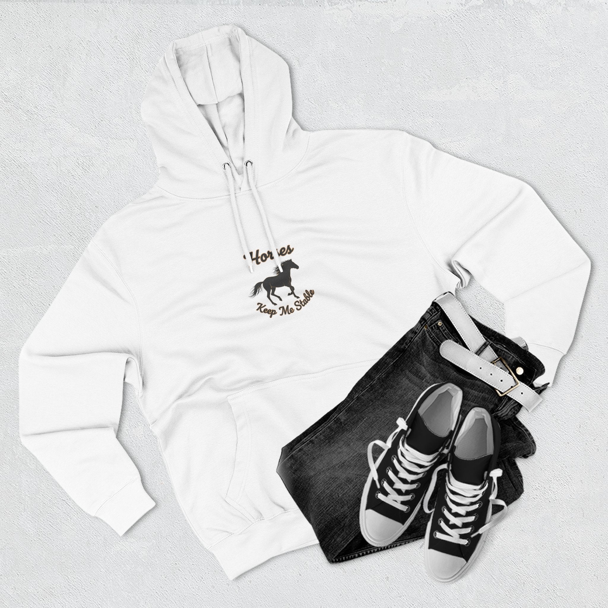 Horse Rescue Hoodie - "Horses Keep Me Stable" Fleece Pullover