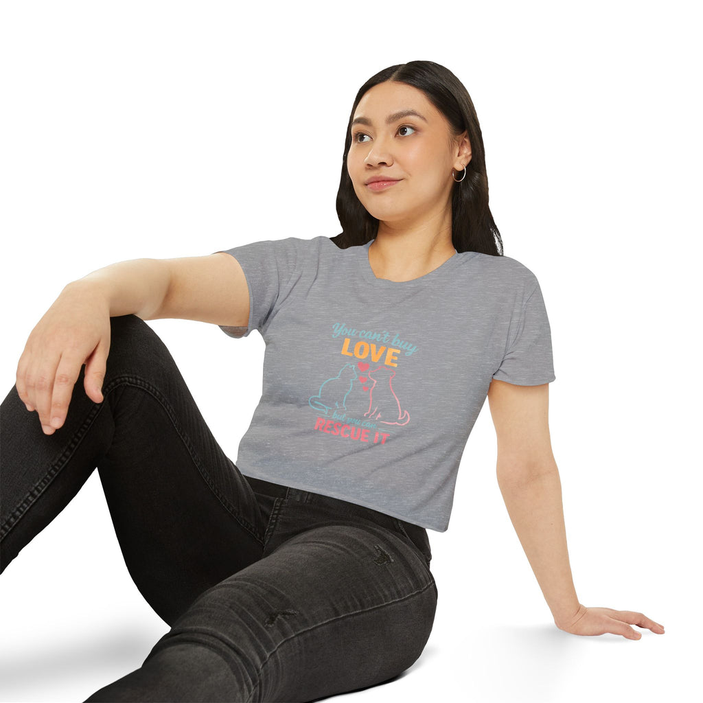 Rescue Love Crop Top — “You can't buy love but you can rescue it” Rescue Pet Festival Tee