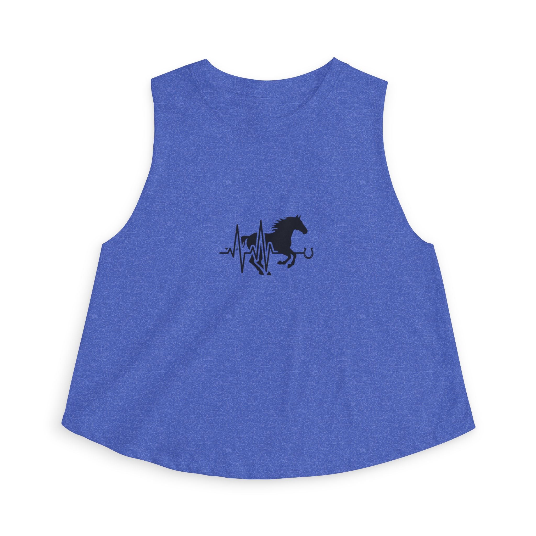 Horse Heartbeat Crop Top — Equestrian Women's Crop Tank