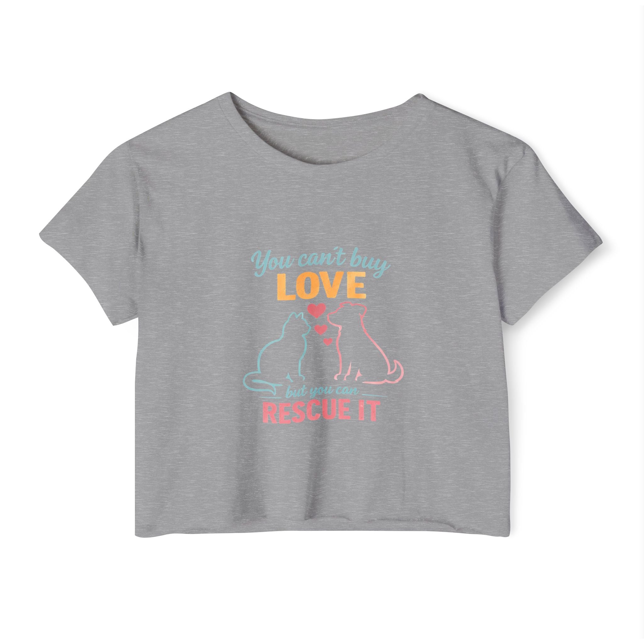 Rescue Love Crop Top — “You can't buy love but you can rescue it” Rescue Pet Festival Tee