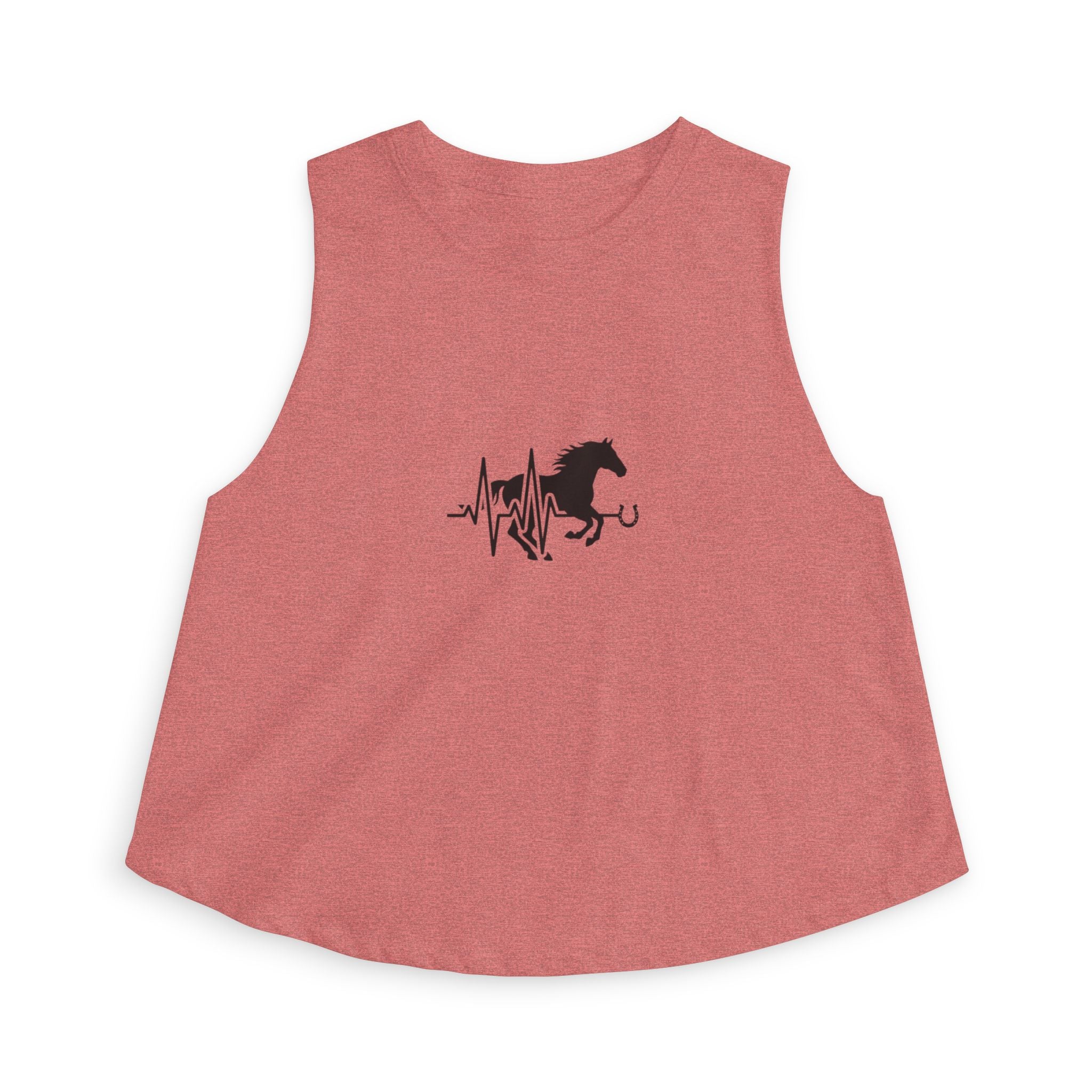 Horse Heartbeat Crop Top — Equestrian Women's Crop Tank