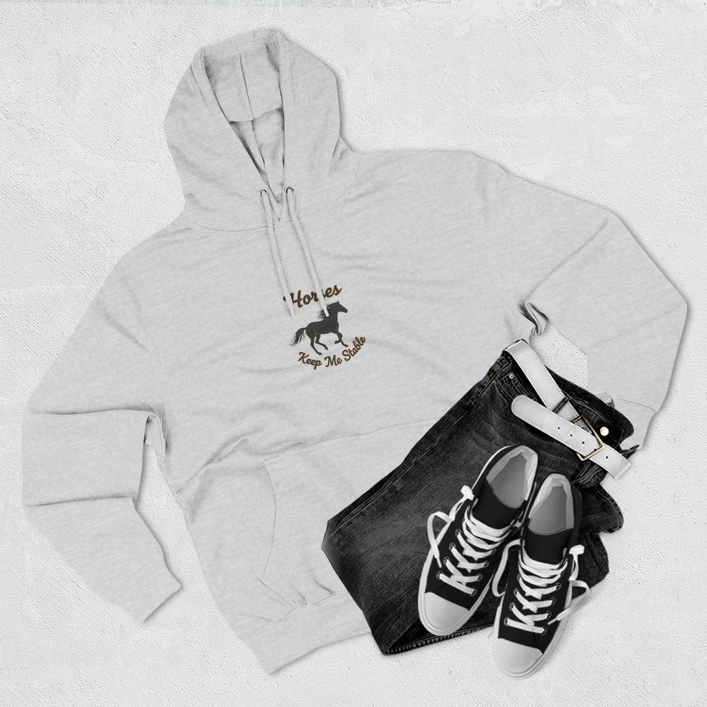 Horse Rescue Hoodie - "Horses Keep Me Stable" Fleece Pullover