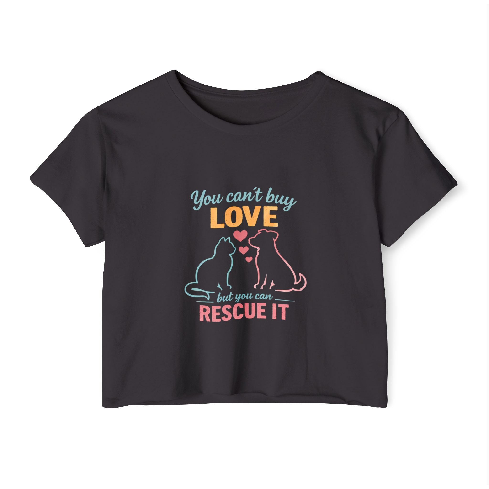 Rescue Love Crop Top — “You can't buy love but you can rescue it” Rescue Pet Festival Tee