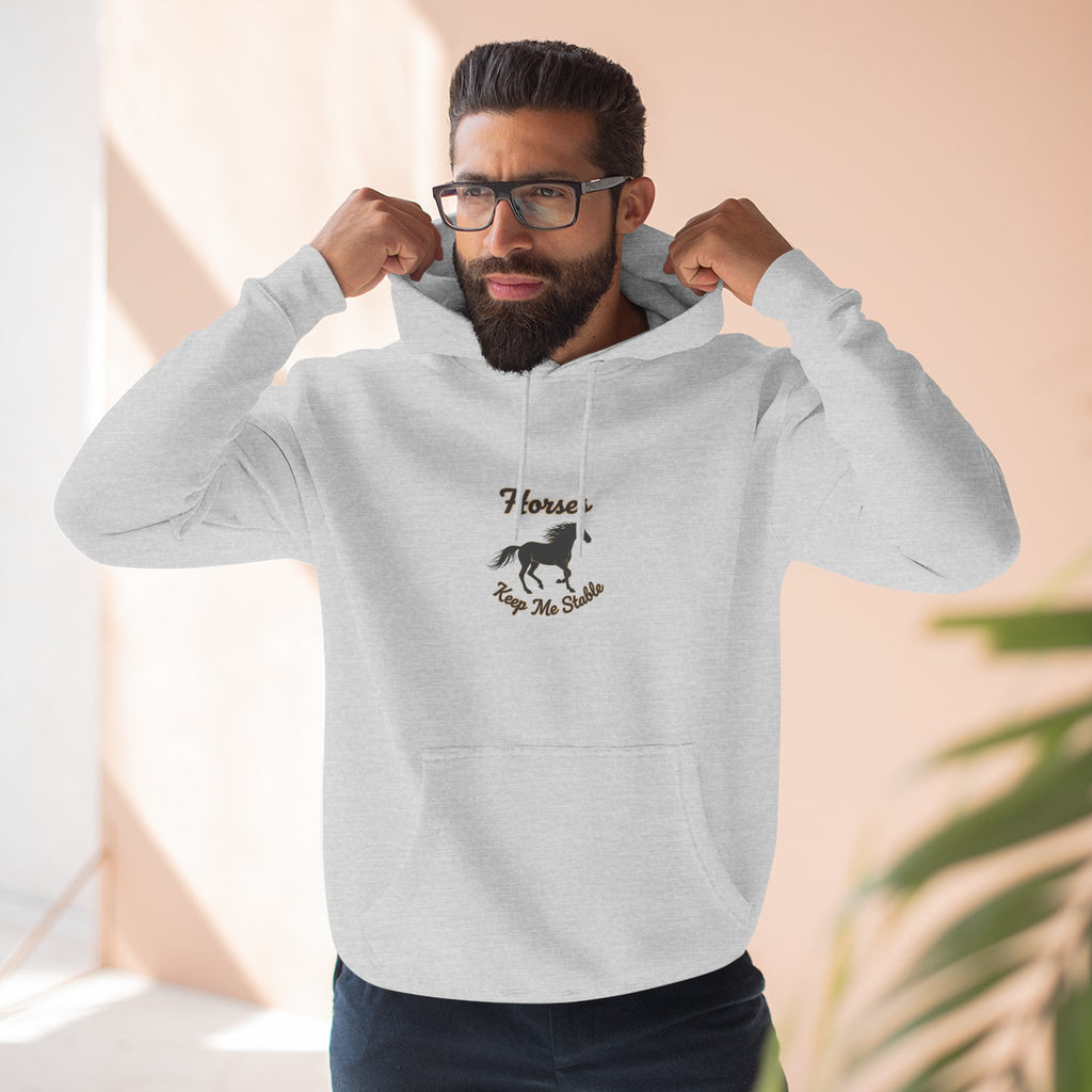 Horse Rescue Hoodie - "Horses Keep Me Stable" Fleece Pullover