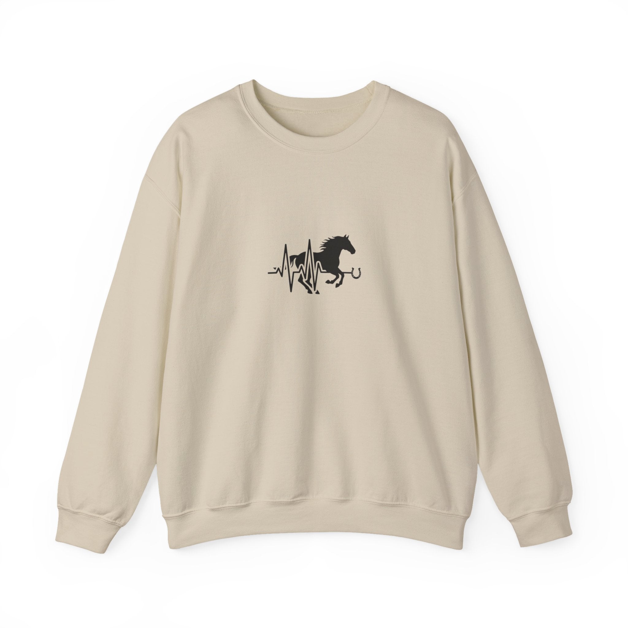 Horse Heartbeat Crewneck Sweatshirt — Equestrian Horse Love Graphic