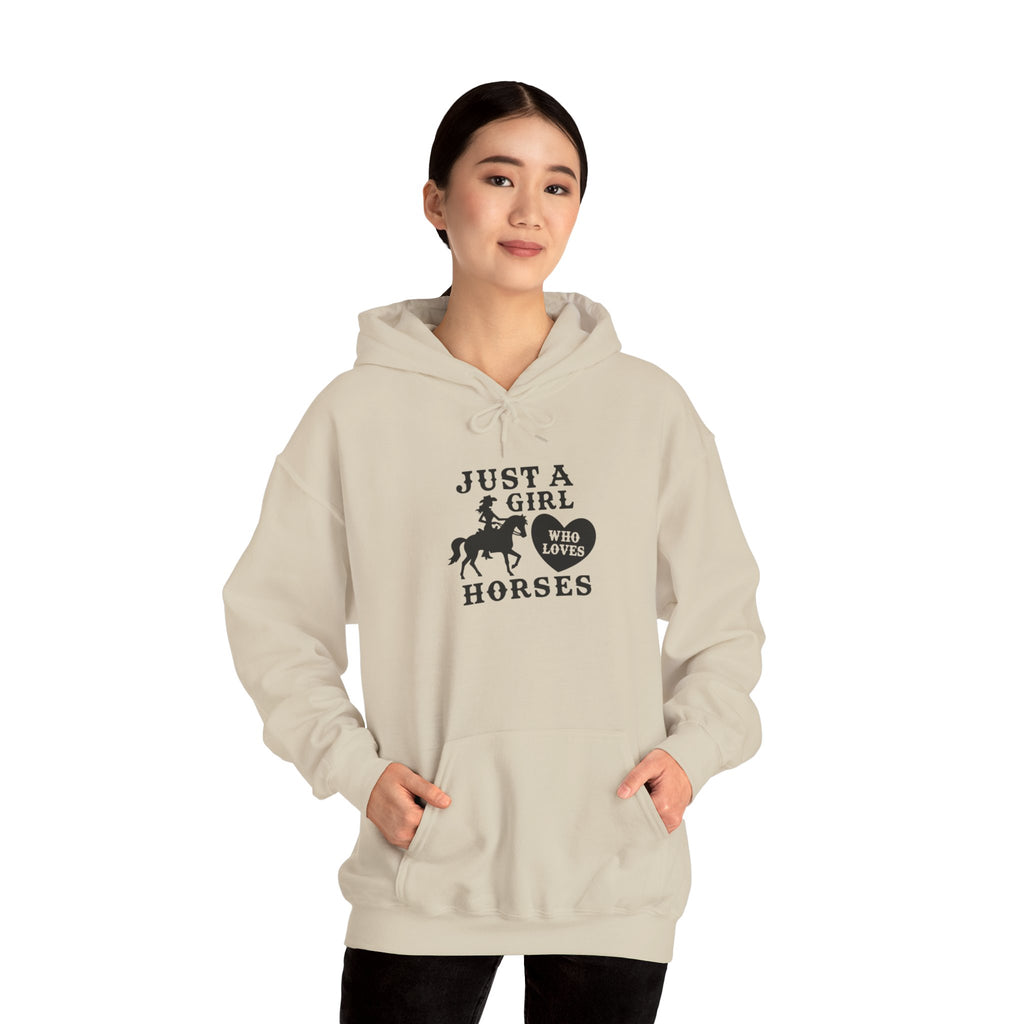 Just a Girl Who Loves Horses Hoodie — Women's Equestrian Sweatshirt