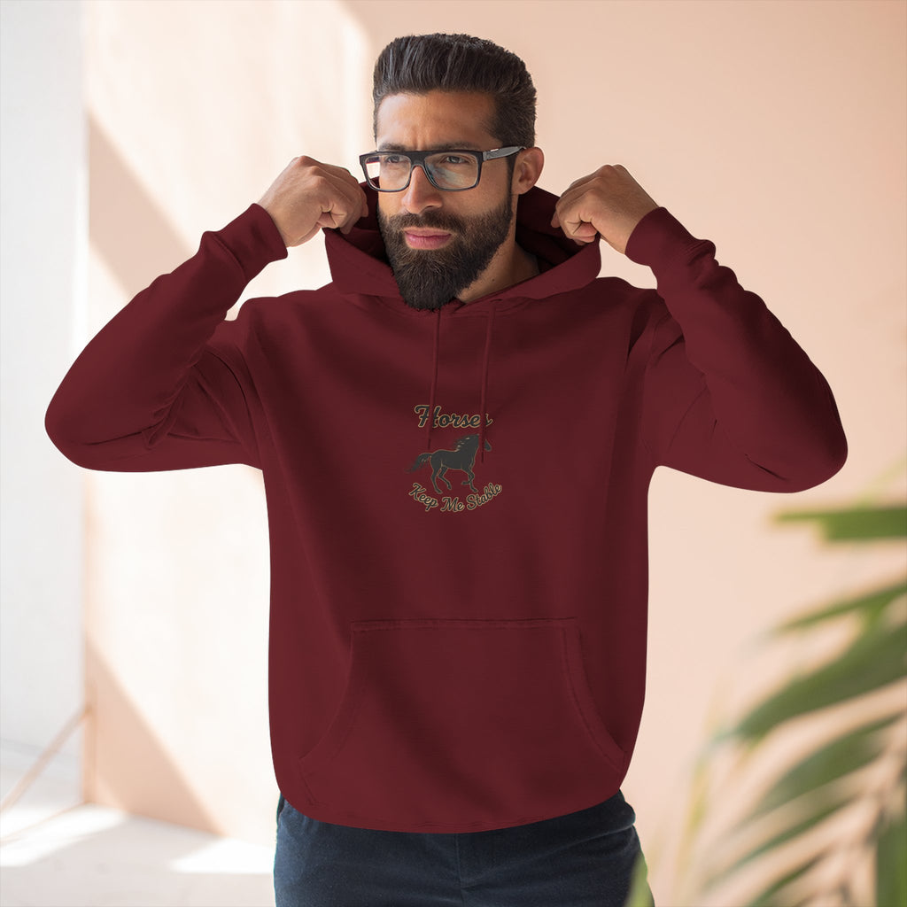 Horse Rescue Hoodie - "Horses Keep Me Stable" Fleece Pullover