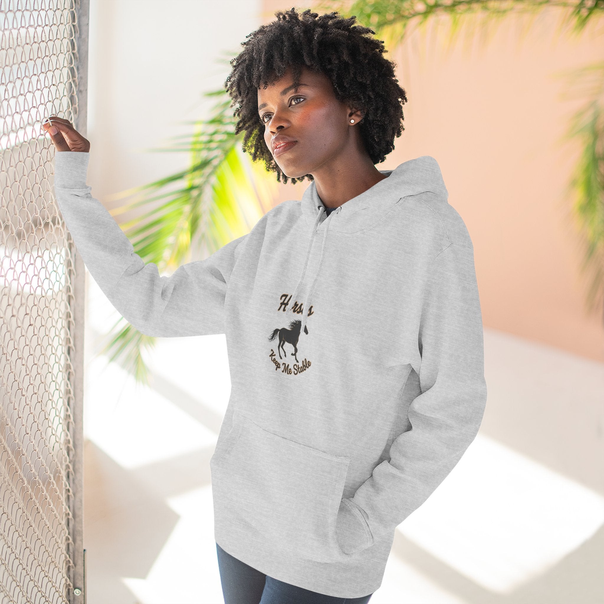 Horse Rescue Hoodie - "Horses Keep Me Stable" Fleece Pullover