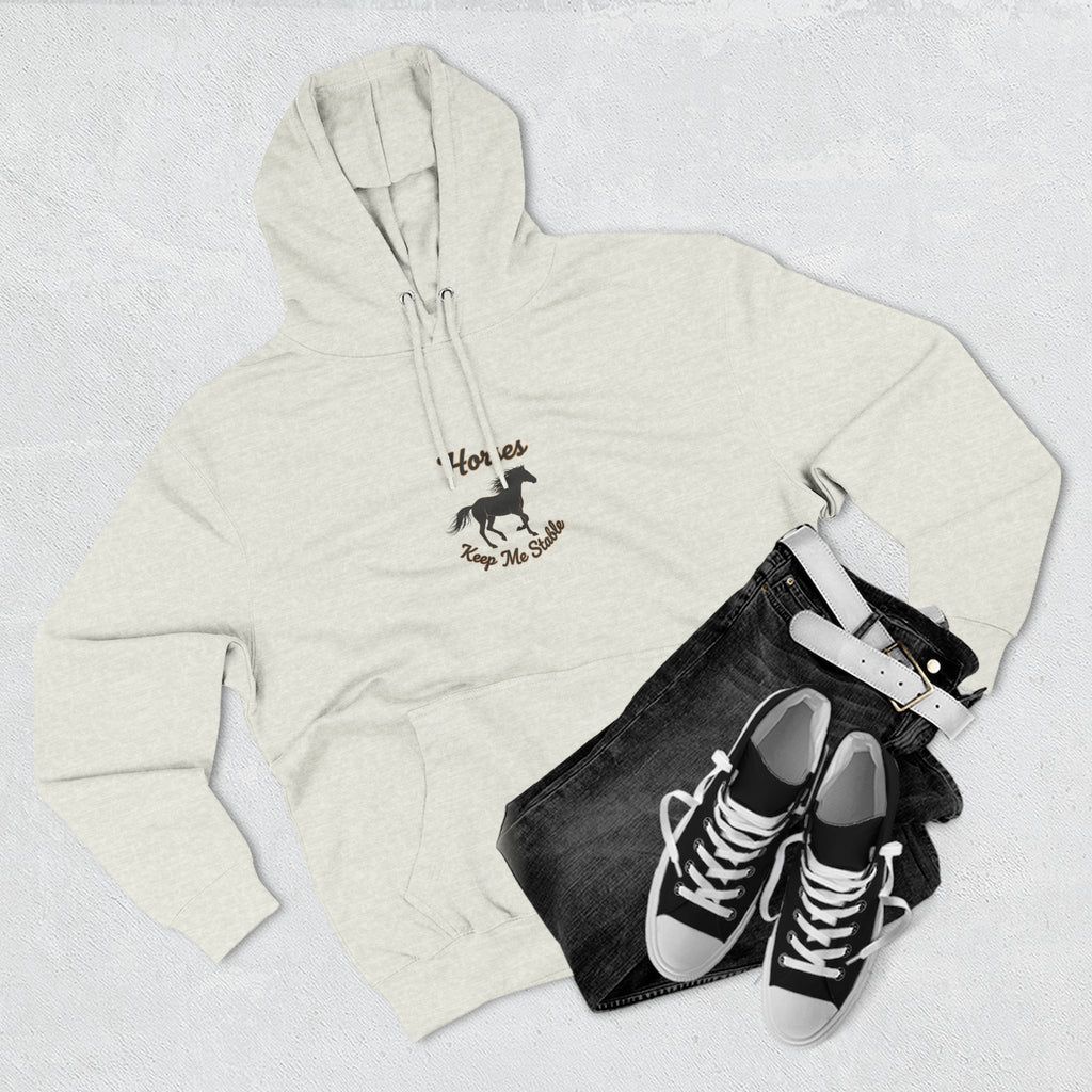 Horse Rescue Hoodie - "Horses Keep Me Stable" Fleece Pullover