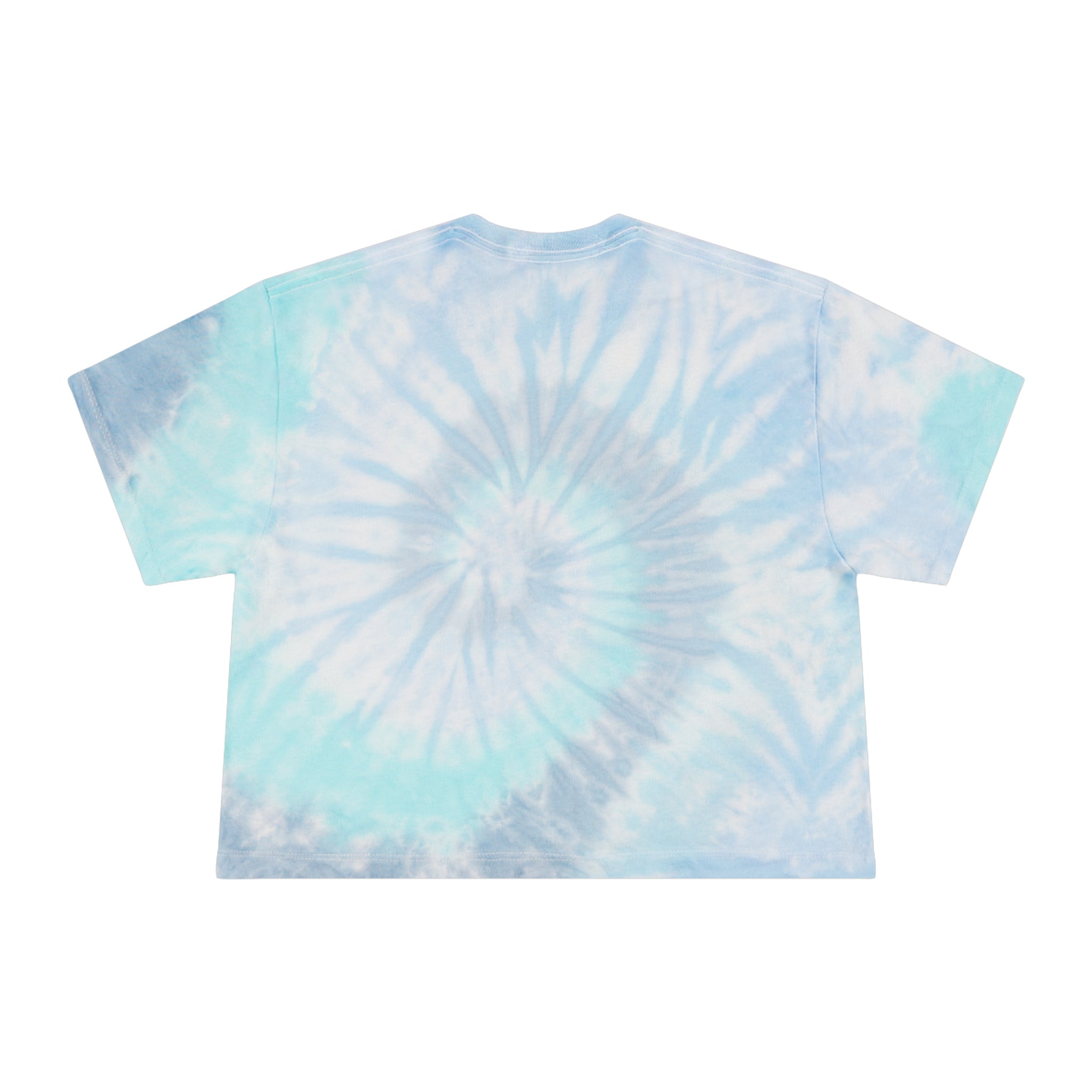 Tie-Dye Crop Tee — "Coffee Dogs Good Vibes" Graphic
