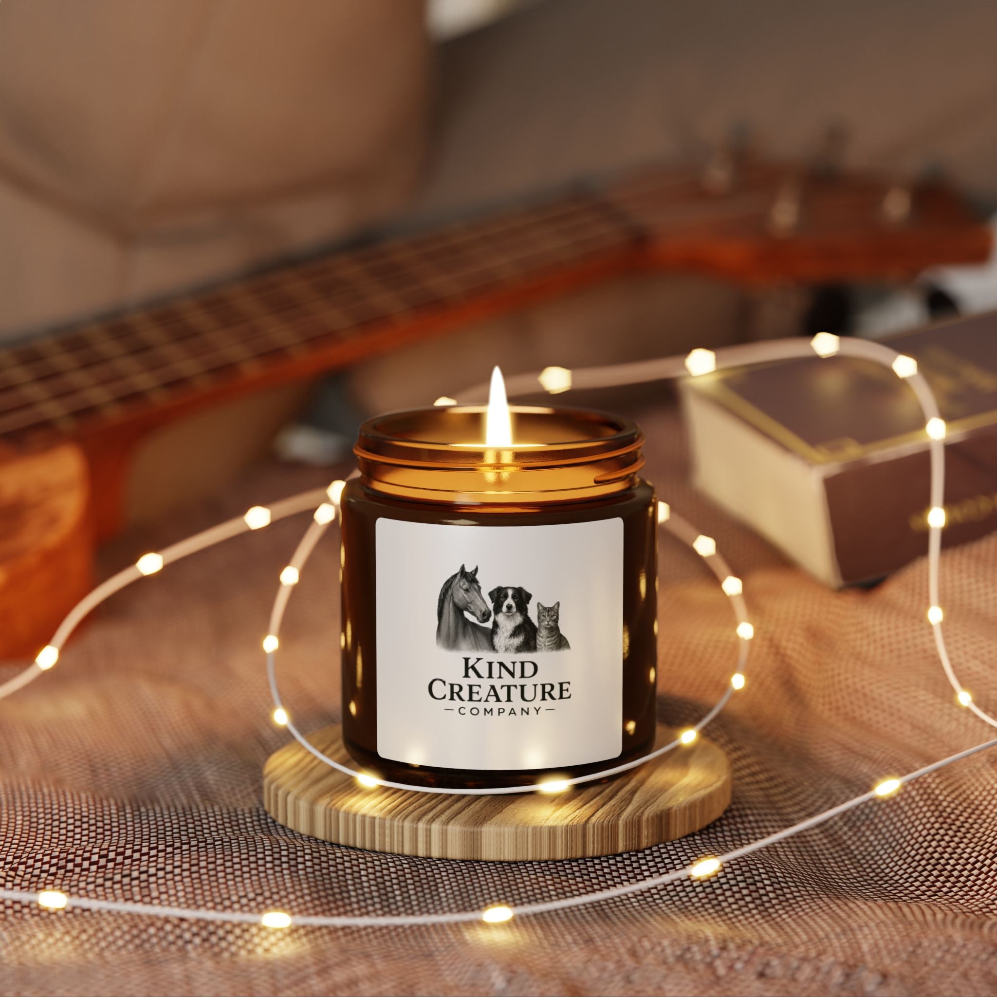 Kind Creature Scented Soy Candle — Amber Jar (Multiple Sizes)
