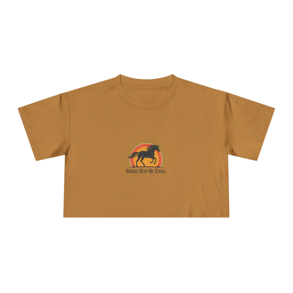 Vintage Sunset Horse- Crop Top Tee
