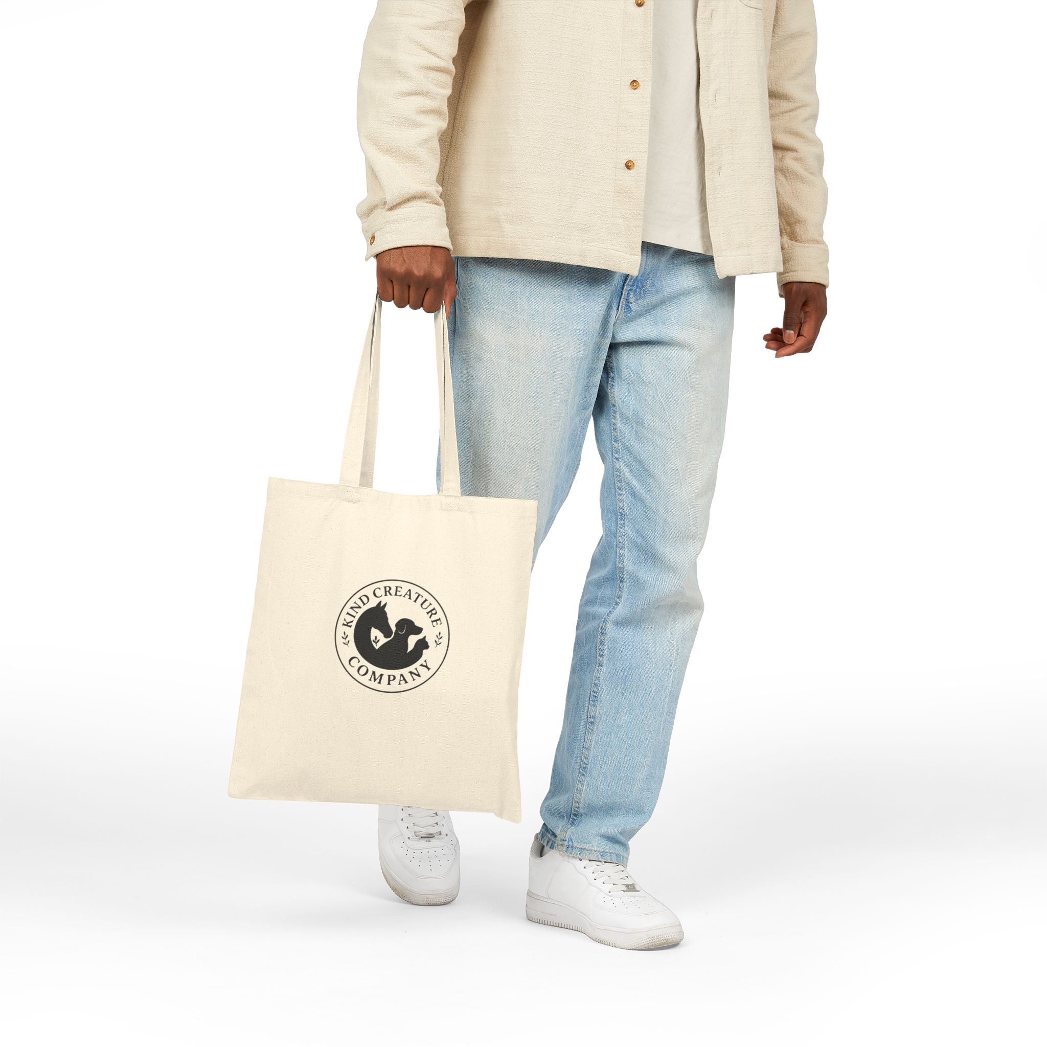Kind Creature Company Canvas Tote Bag — Eco-Friendly Reusable Grocery & Market Bag