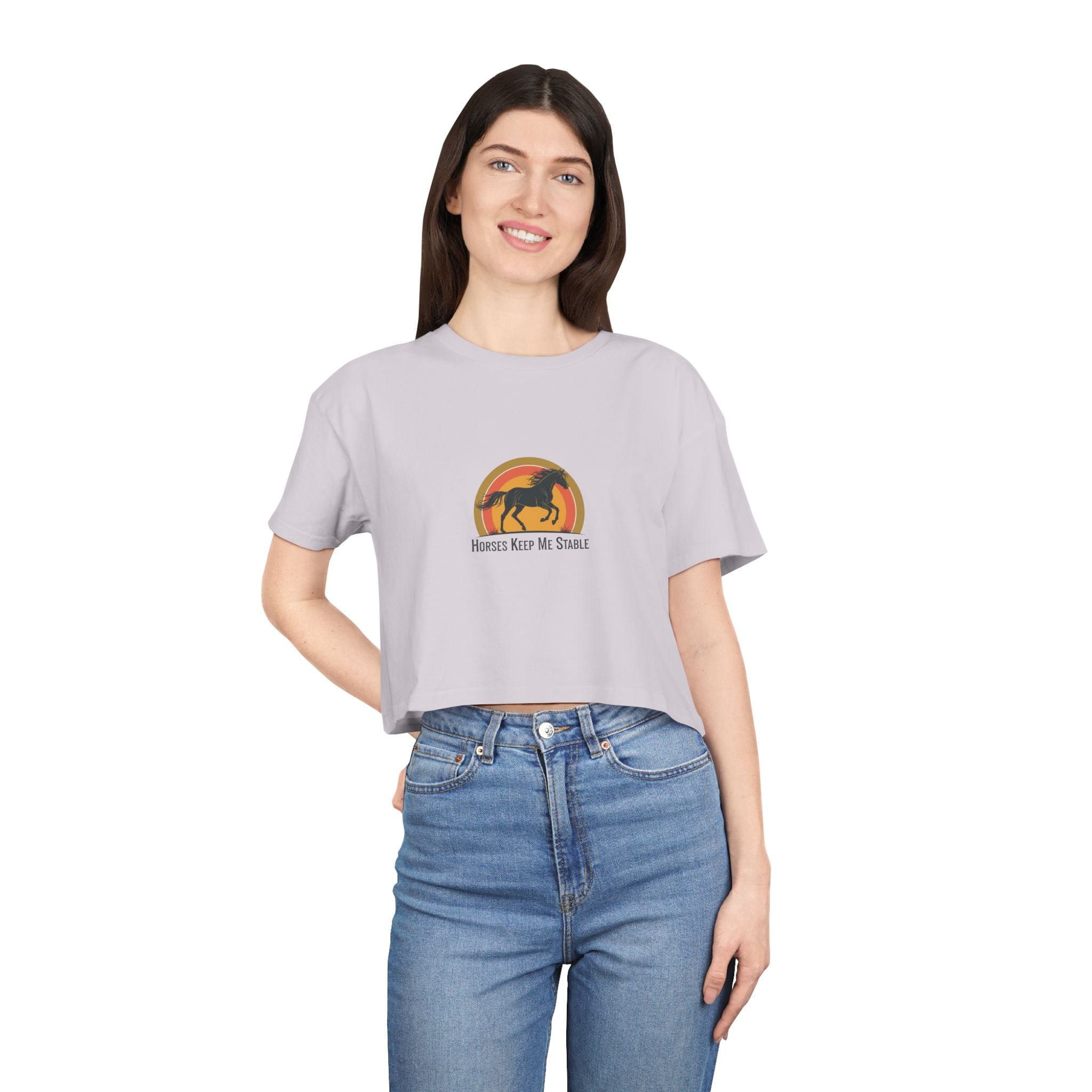 Vintage Sunset Horse- Crop Top Tee