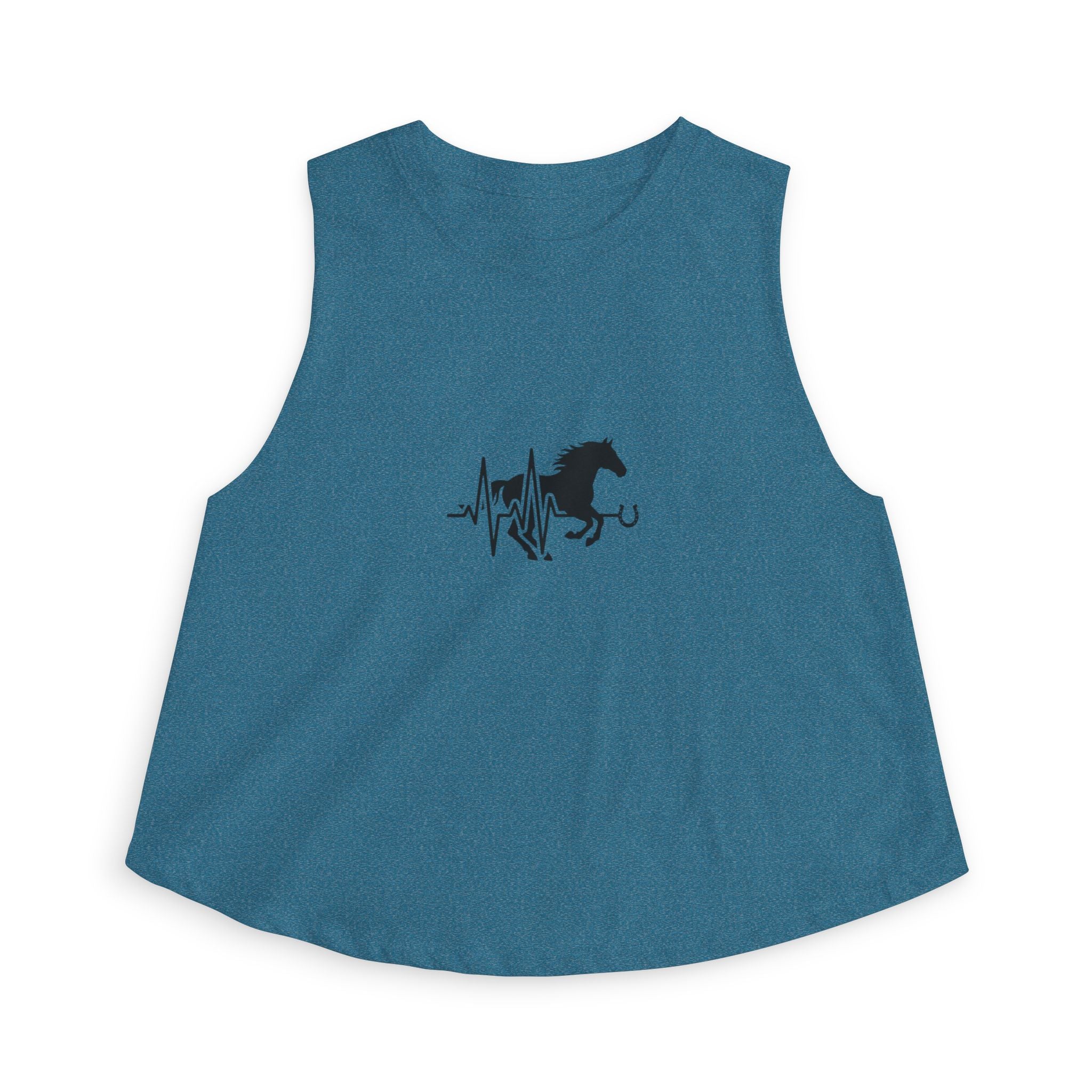 Horse Heartbeat Crop Top — Equestrian Women's Crop Tank