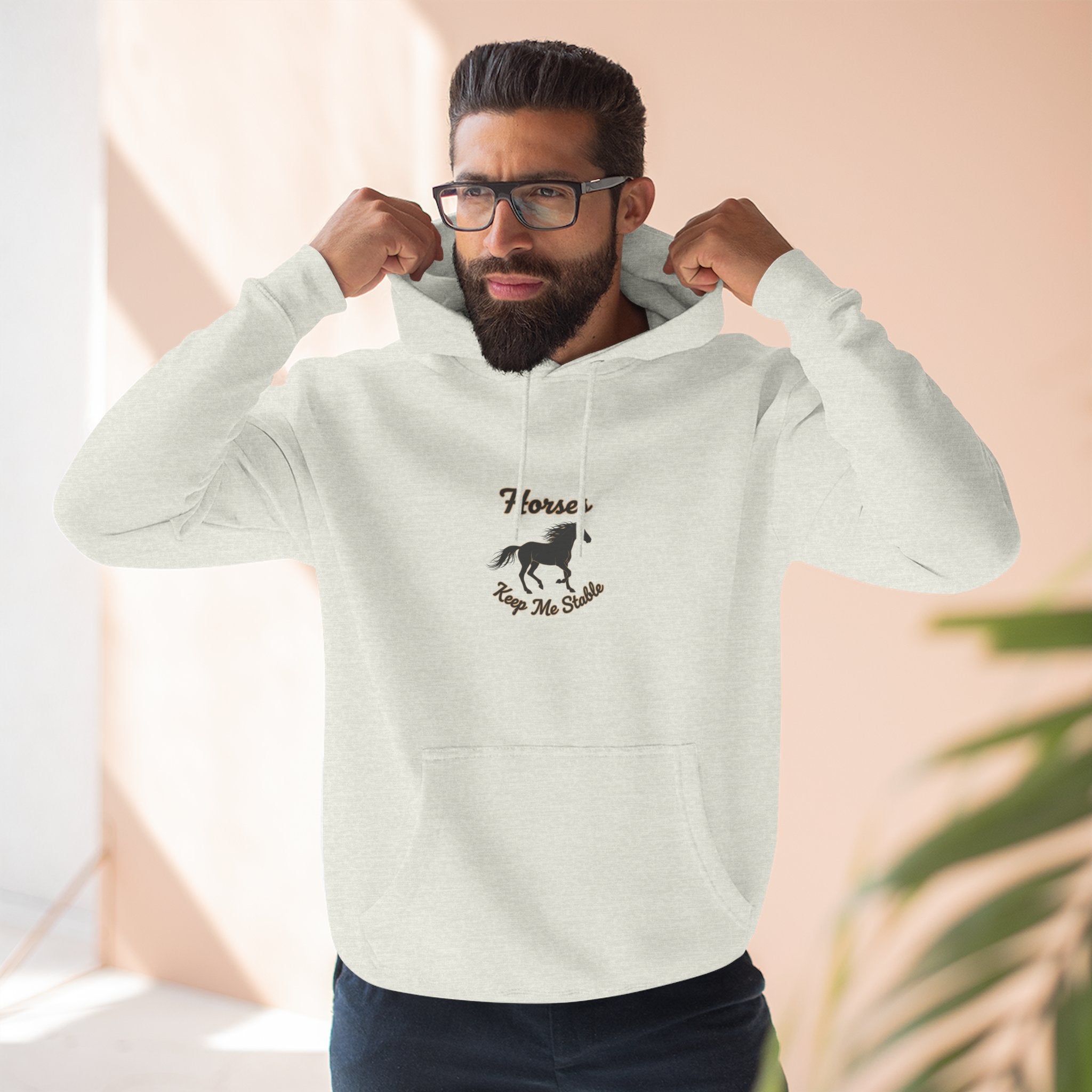 Horse Rescue Hoodie - "Horses Keep Me Stable" Fleece Pullover