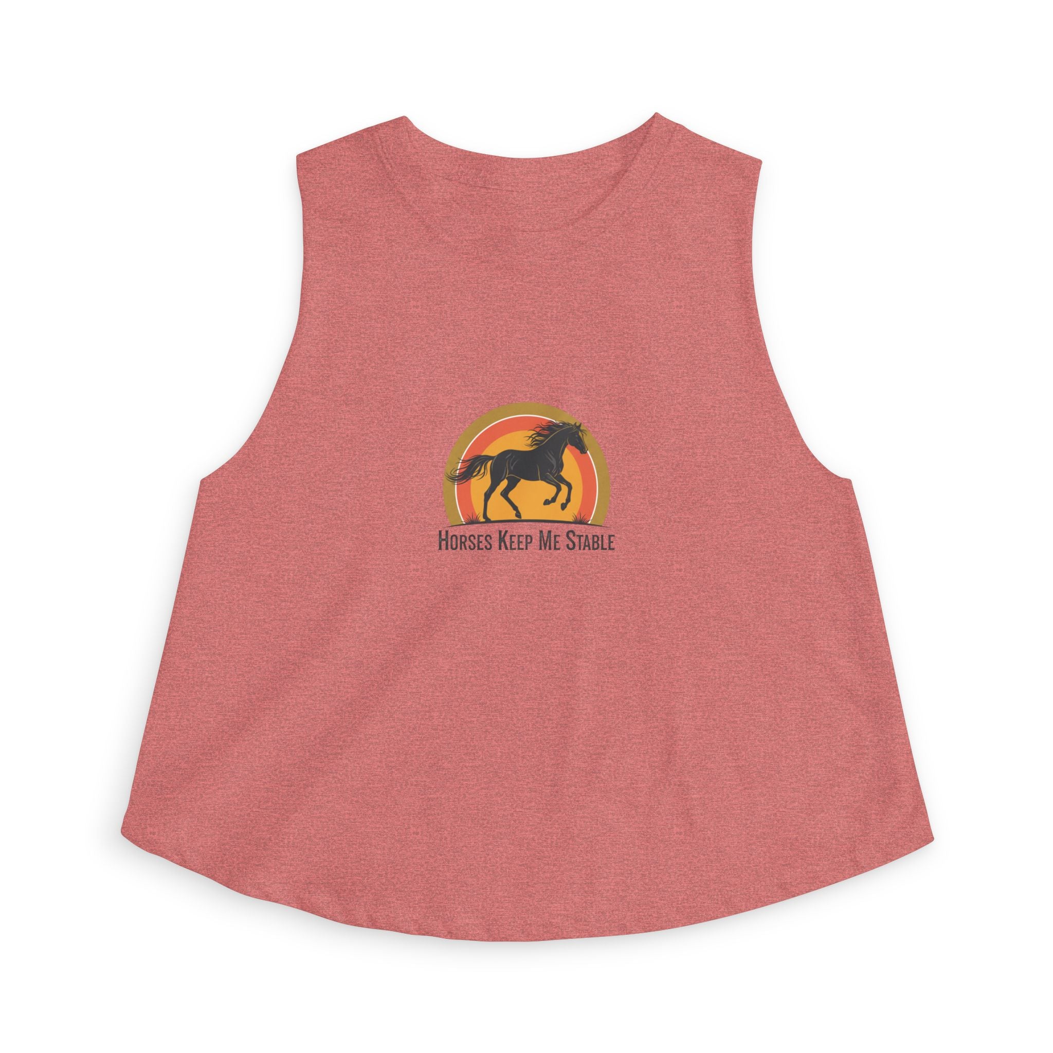 Horse Sunset Crop Top — "Horses Keep Me Stable" Retro Sunset