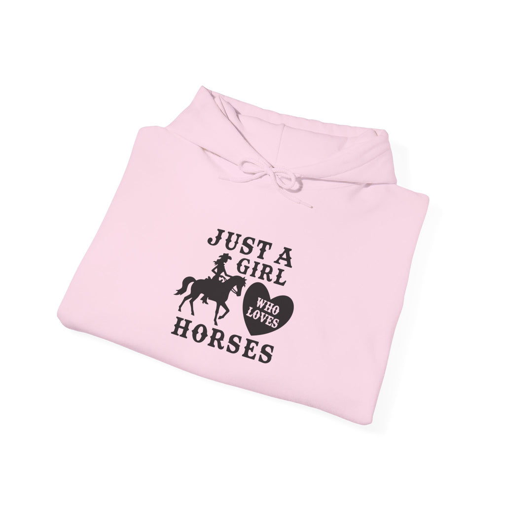 Just a Girl Who Loves Horses Hoodie — Women's Equestrian Sweatshirt